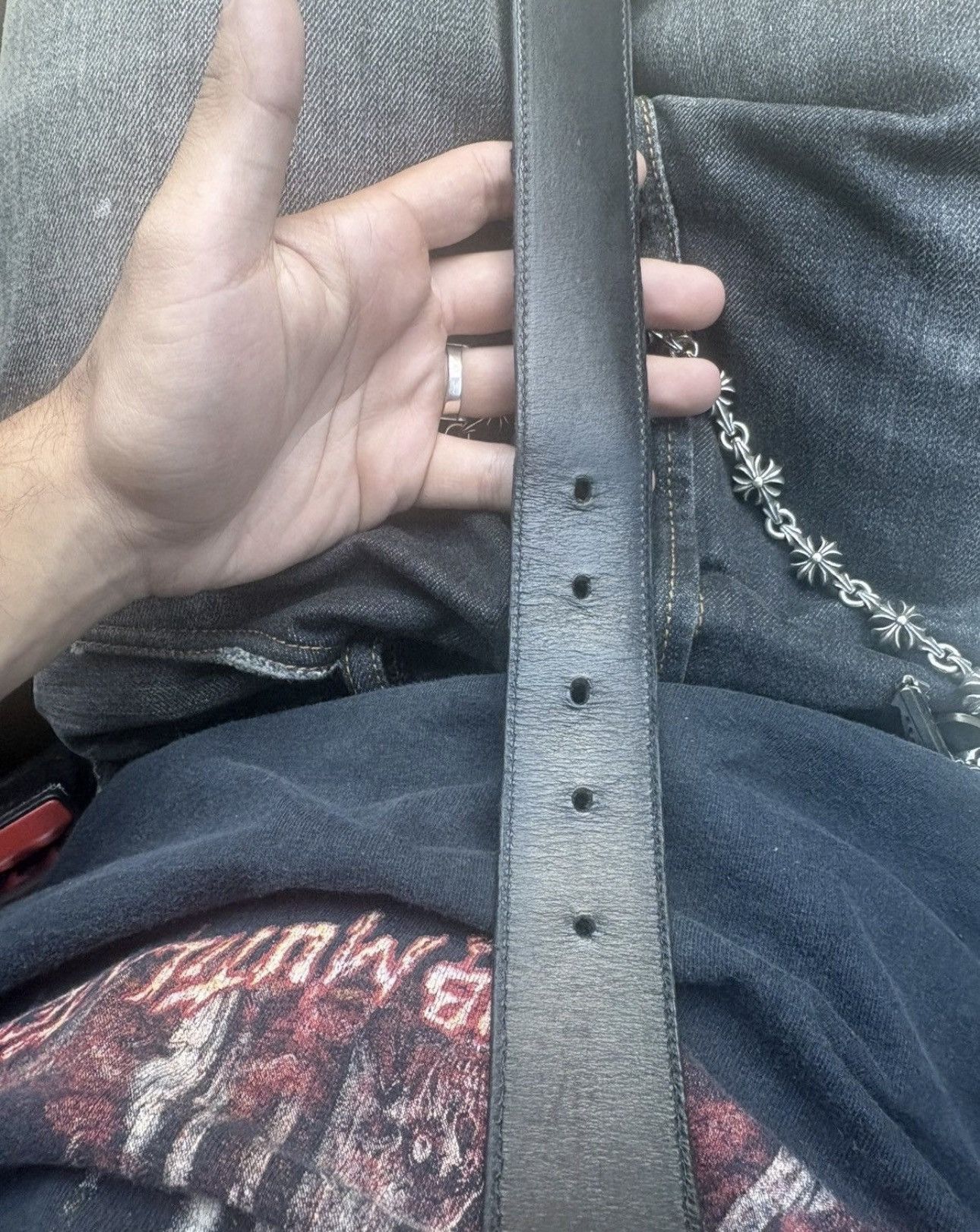 Chrome Hearts - Chrome Hearts Leather Roller Belt Size 38 - 16 Thumbnail