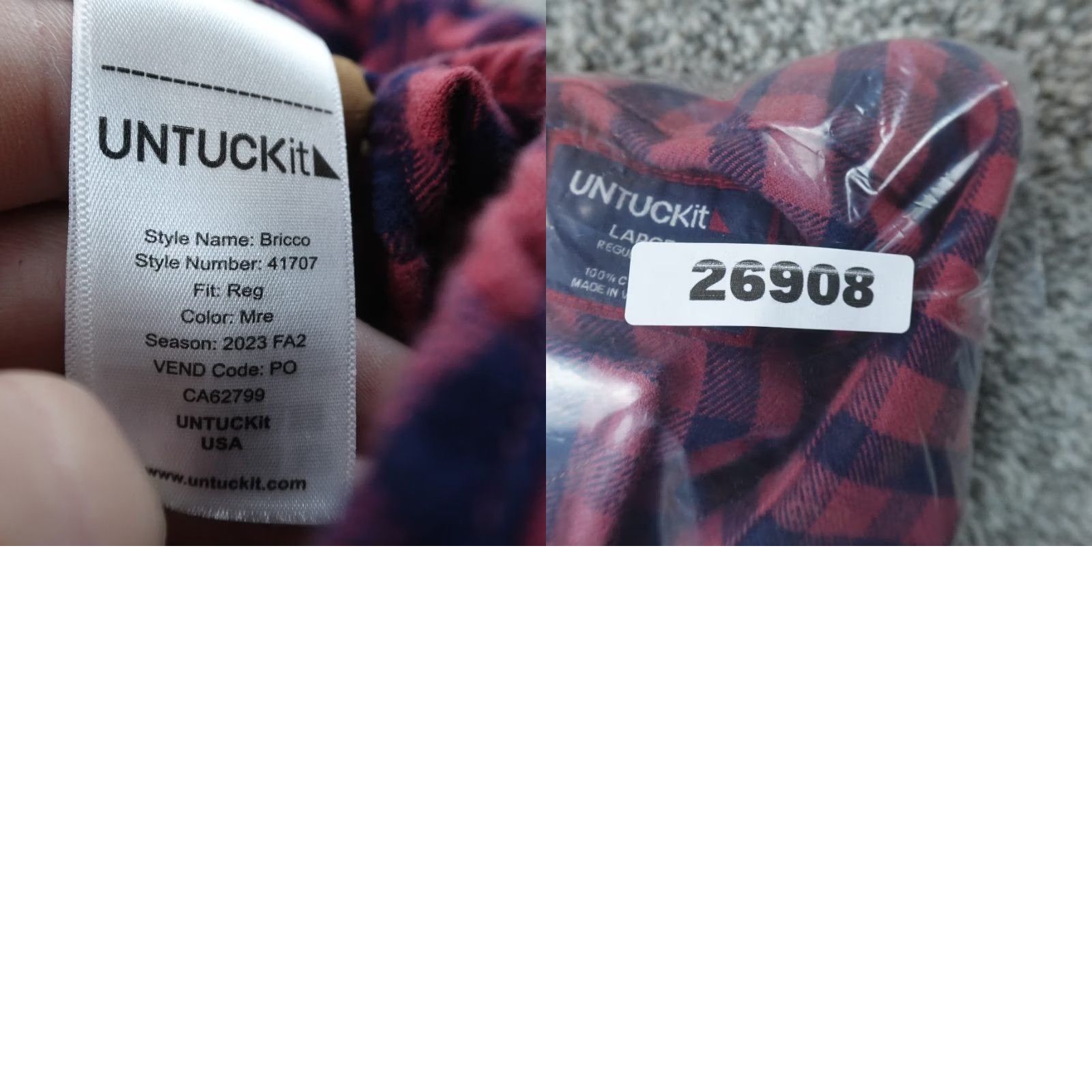 UNTUCKit UNTUCKit Shirt Mens L Red Blue Plaid Flannel Bricco Button Up Long Sleeve Preppy Shirt Size US L / EU 52-54 / 3 - 8 Thumbnail