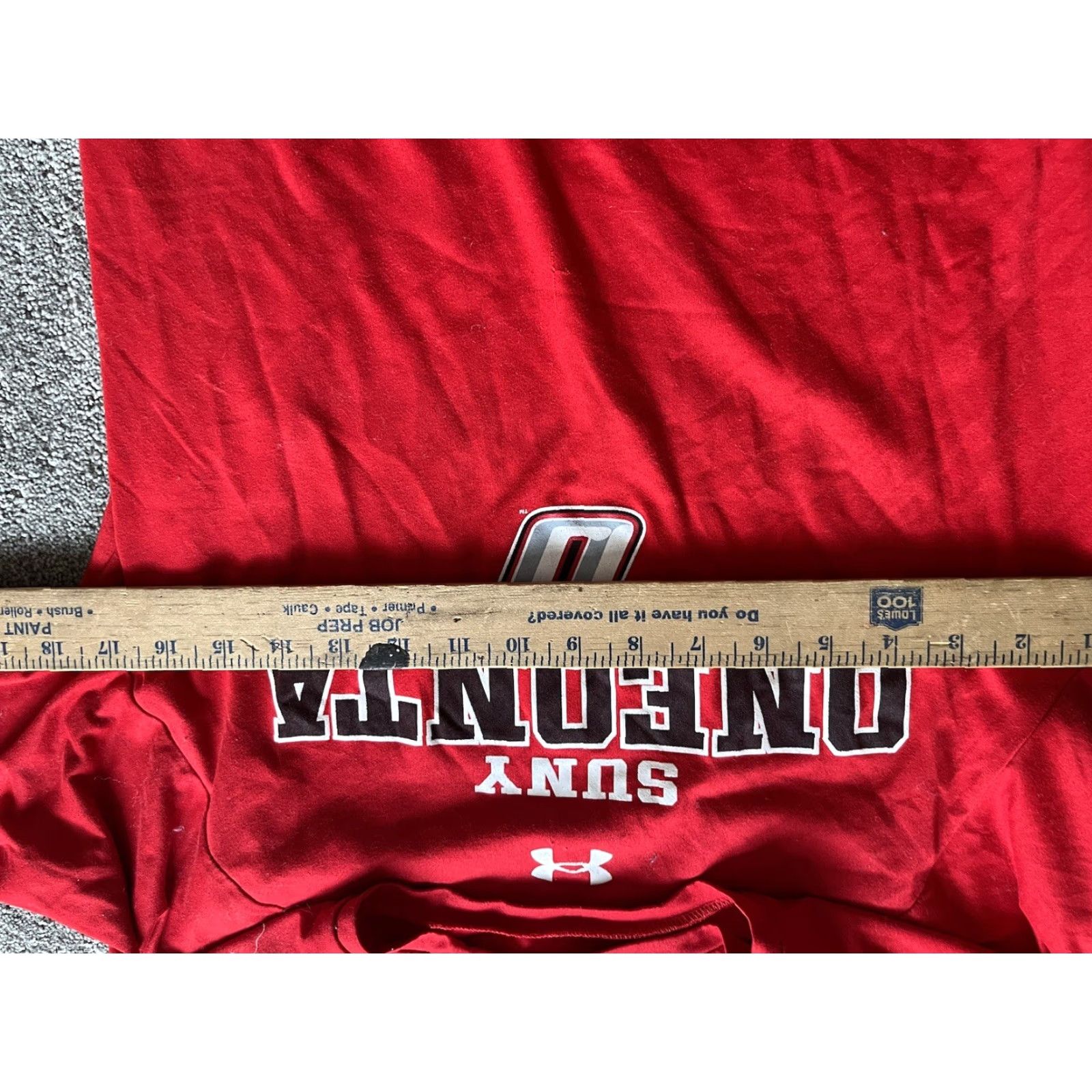 Under Armour Under Armour The Tech Tee Mens Small Red Short Sleeve Crewneck T-Shirt Suny Oneonta Size US 29 - 5 Thumbnail