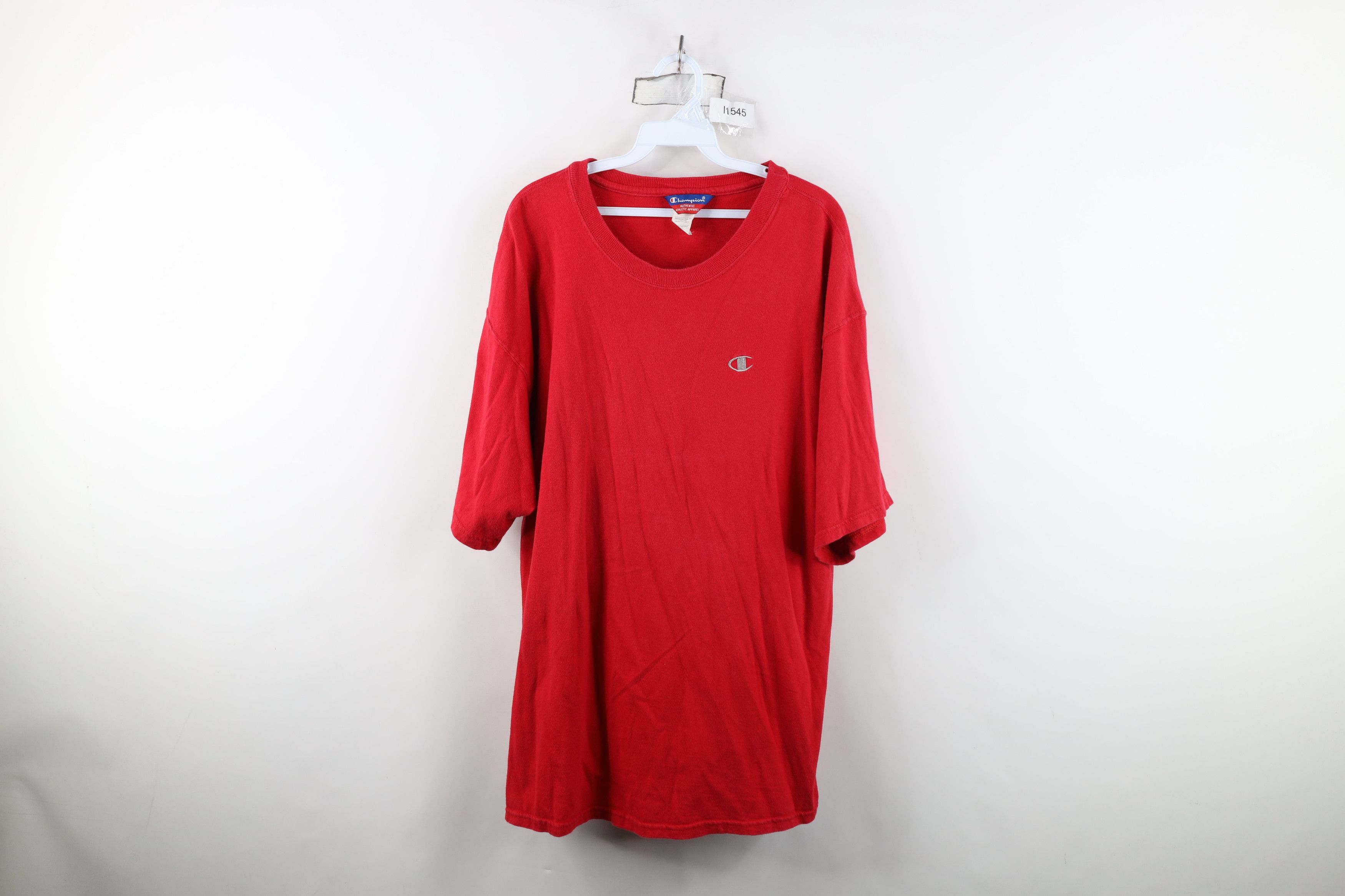Champion Vintage 90s Champion Classic Logo Jersey Knit T-Shirt Red Size US XL / EU 56 / 4 - 1 Thumbnail