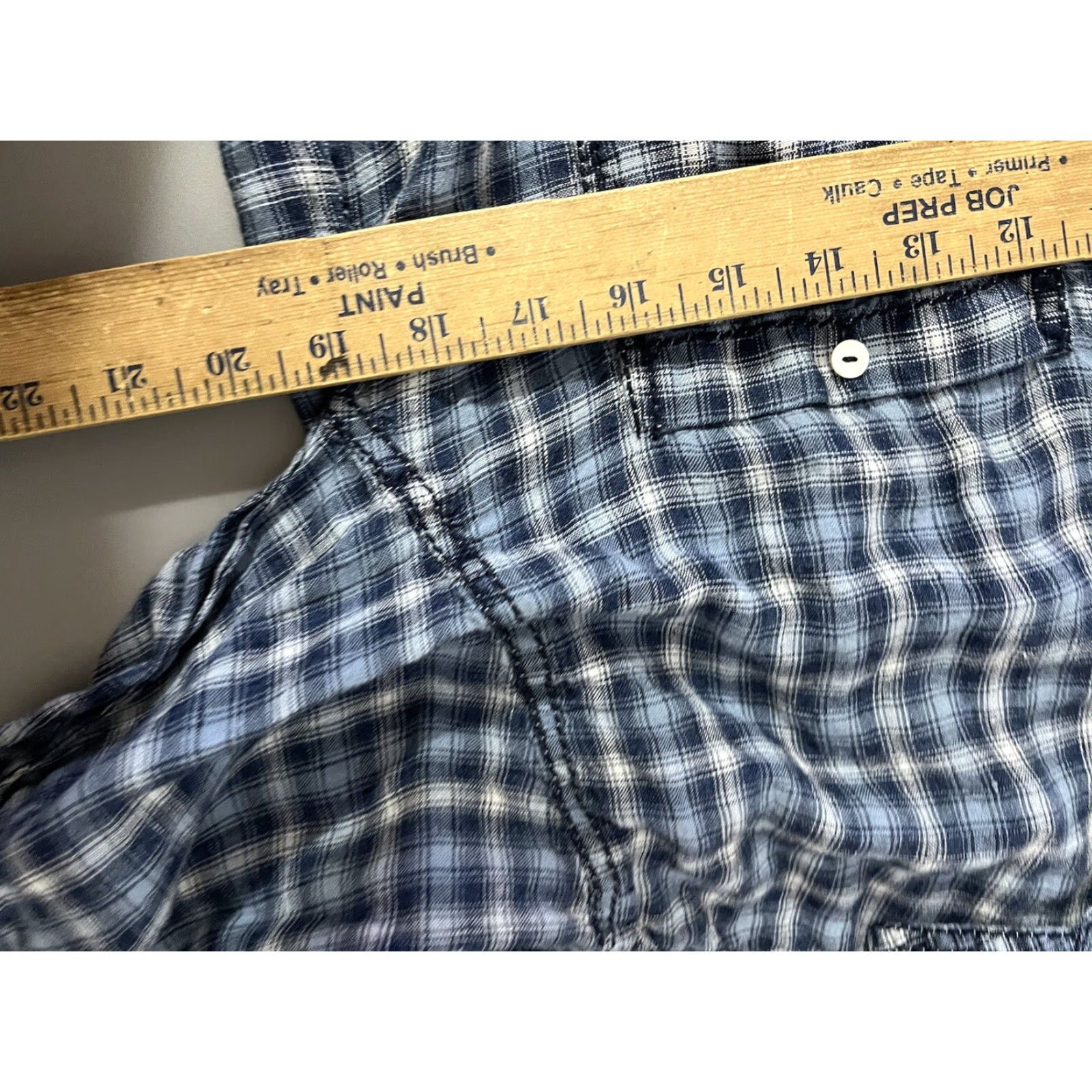 Vintage VINTAGE Max Studio Women's Button-Up Shirt XL Blue Plaid Casual Oversized Rayon Size XL / US 12-14 / IT 48-50 - 5 Thumbnail