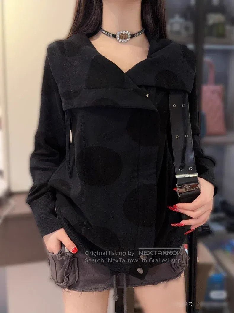 Vivienne Westwood Vivienne Westwood Black Gray Polka Dot Big Lapel Sweatshir Size M / US 6-8 / IT 42-44 - 9 Thumbnail