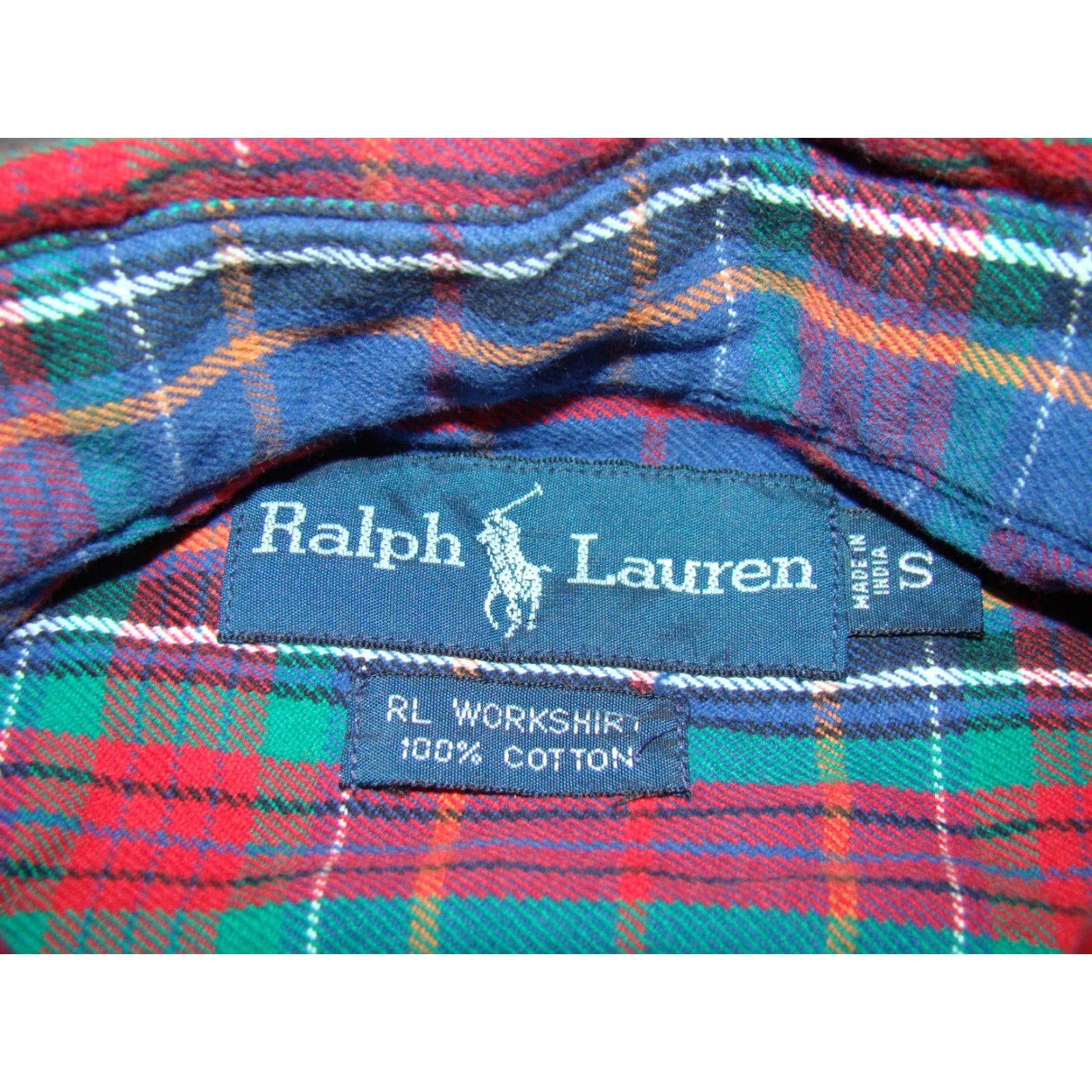 Polo Ralph Lauren VINTAGE Polo Ralph Lauren Workshirt Shirt Christmas Plaid Flannel Men’s Large Blue Red Green Size US S / EU 44-46 / 1 - 4 Thumbnail