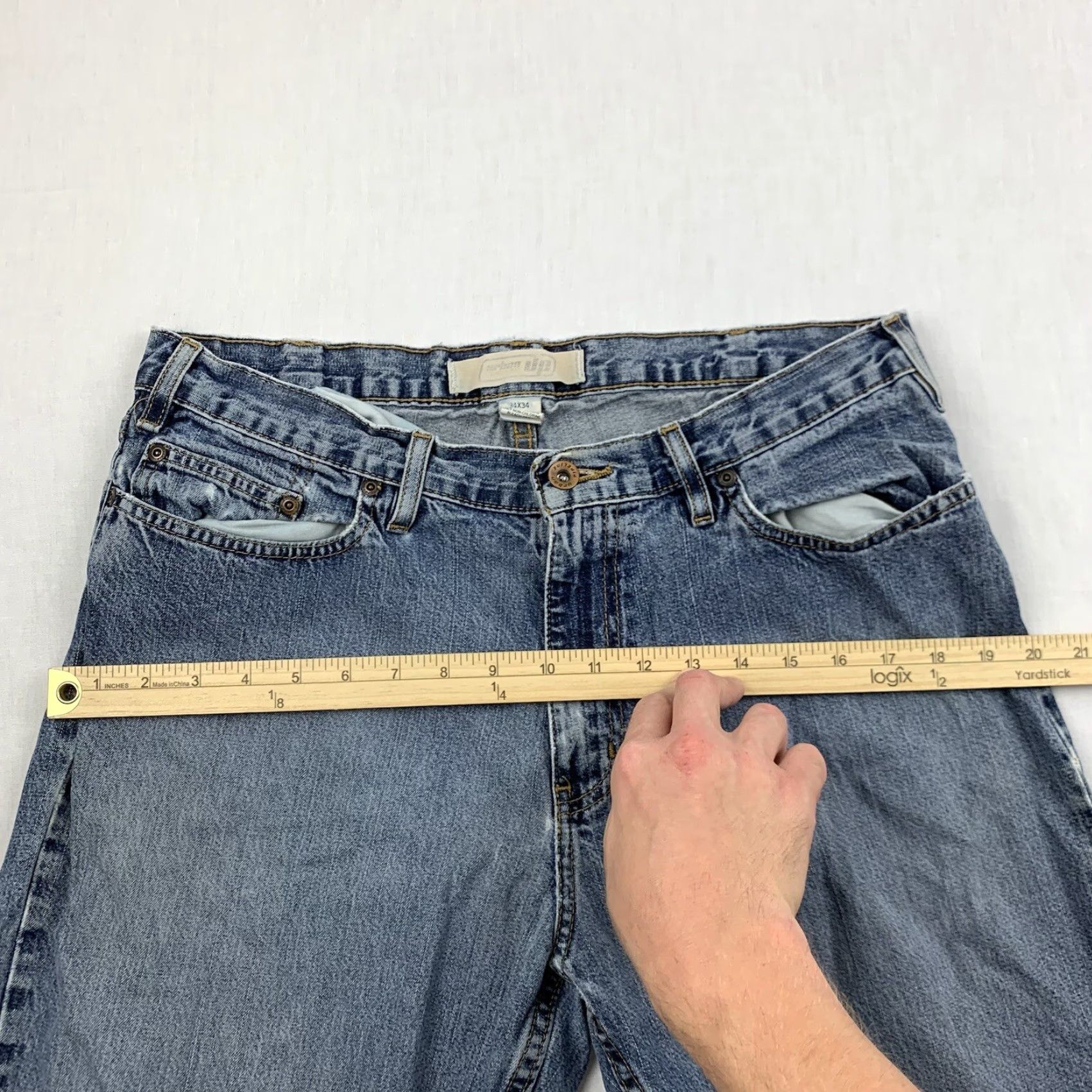 Vintage VINTAGE Urban Pipeline Jeans Adult 34x34 Blue Grunge Y2K Thrashed Faded Size US 34 / EU 50 - 7 Thumbnail