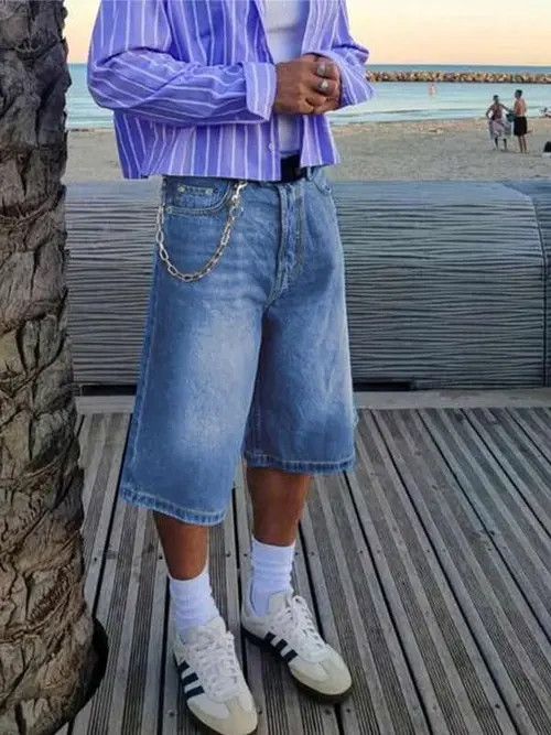 VIBE Vintage RETRO 90s denim jeans shorts Size US 32 / EU 48 - 5 Thumbnail