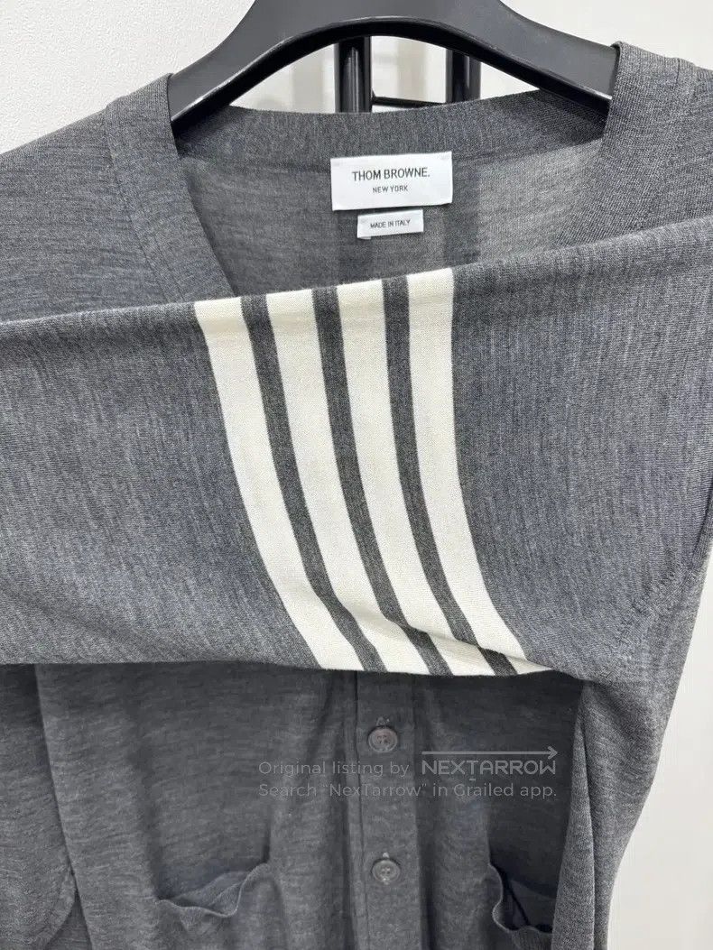 Thom Browne Thom Browne Twill sleeve patch wool cardigan Size US XXL / EU 58 / 5 - 4 Thumbnail