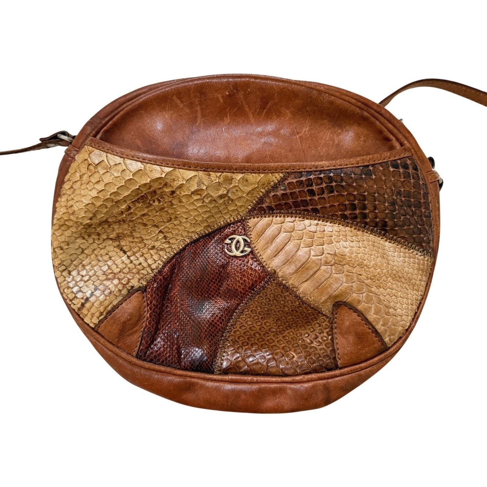 & Other Stories Vintage 70s Cuero Vega Purse Leather Snakeskin Patchwork Size ONE SIZE - 1 Thumbnail