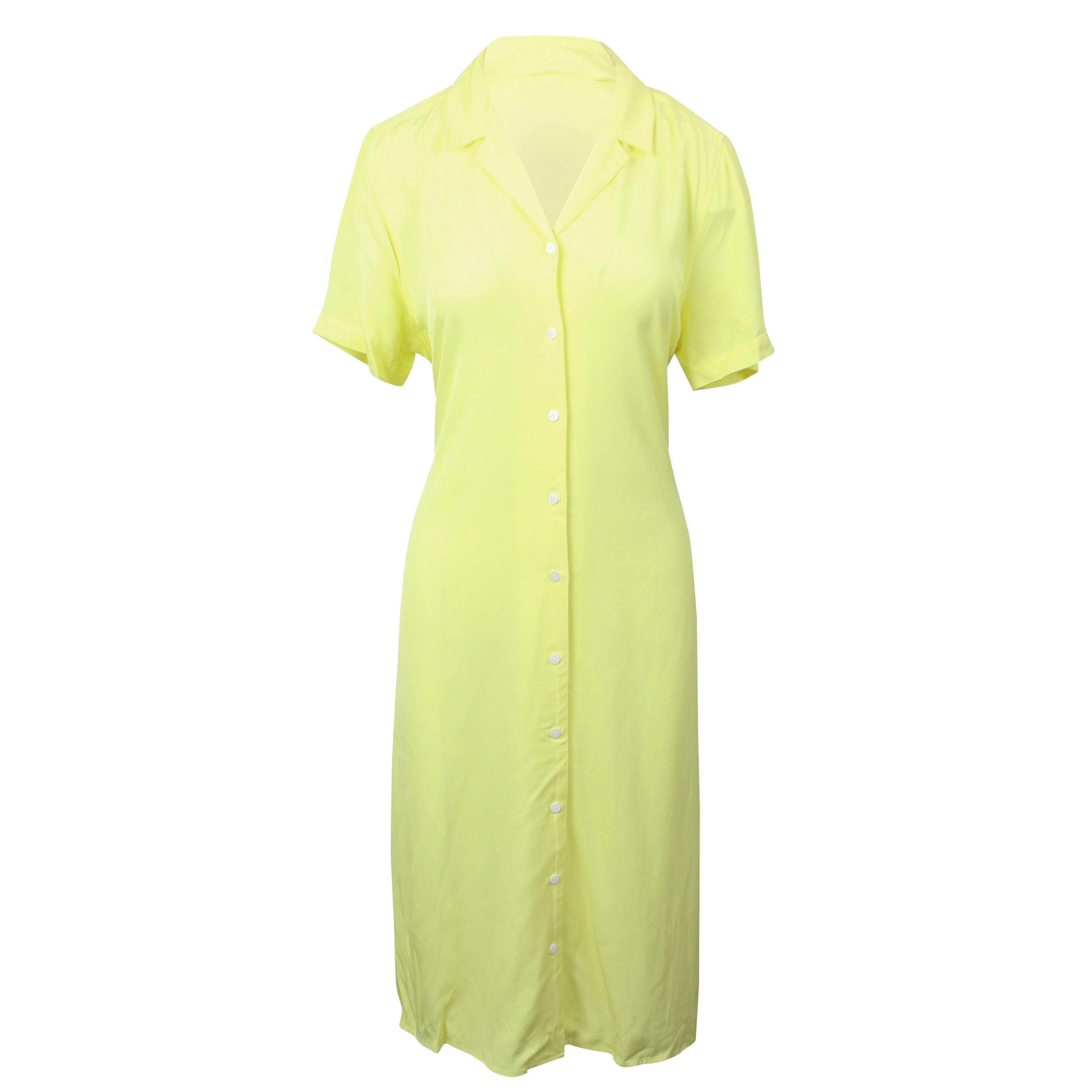 image of Opening Ceremony Yellow Lace Up Back Shirt Dress Size M, Women's