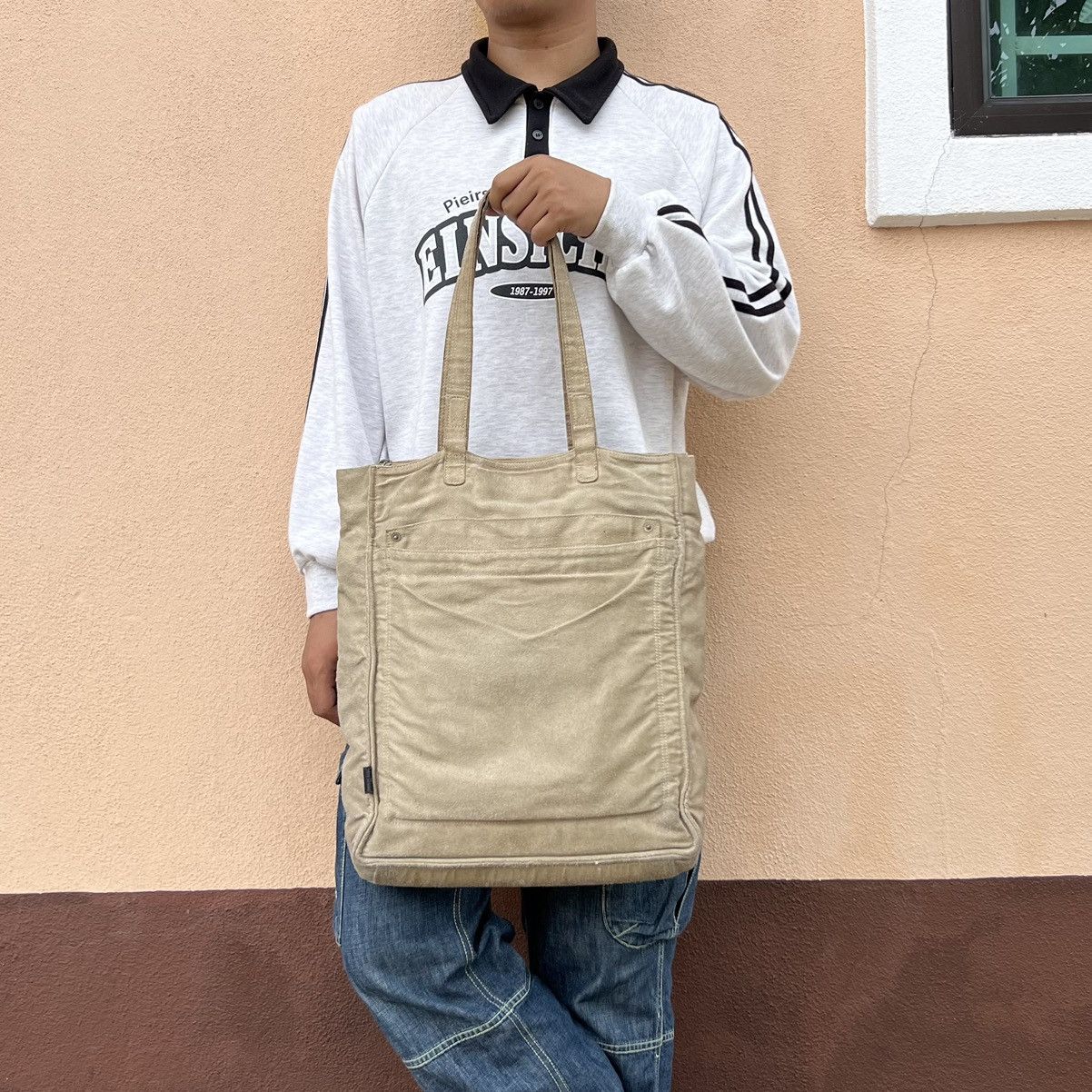 Tete Homme Tete Homme Issey Miyake Suede Leather Tote Bag Size ONE SIZE - 1 Thumbnail