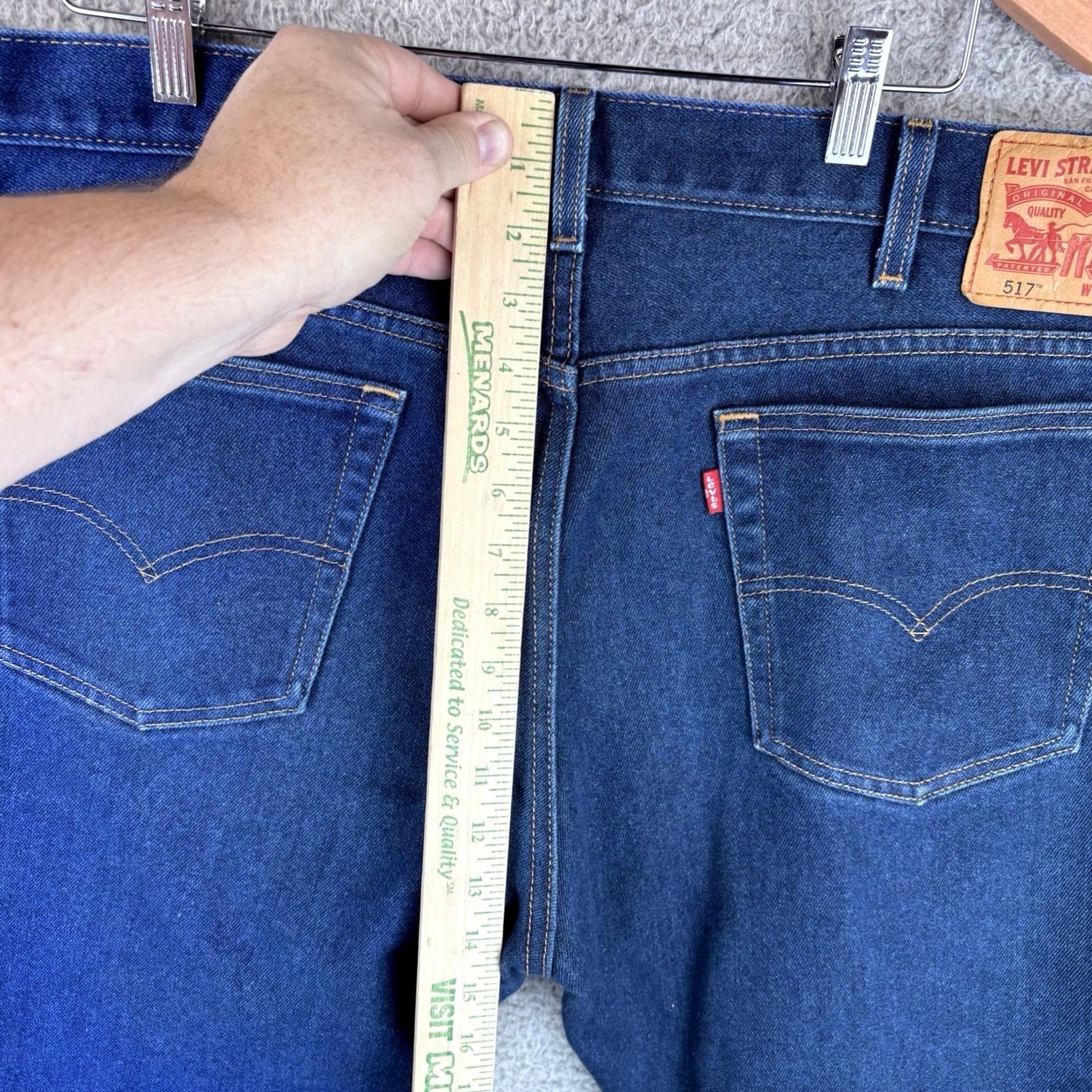 Levi's VINTAGE Levi's 517 Jeans Mens Bootcut 38x30 Blue Medium Wash Denim - 5-Pocket Regular Rise Blue Rock USA 30x30 Belt Loops Mens Jeans Size US 38 / EU 54 - 6 Thumbnail