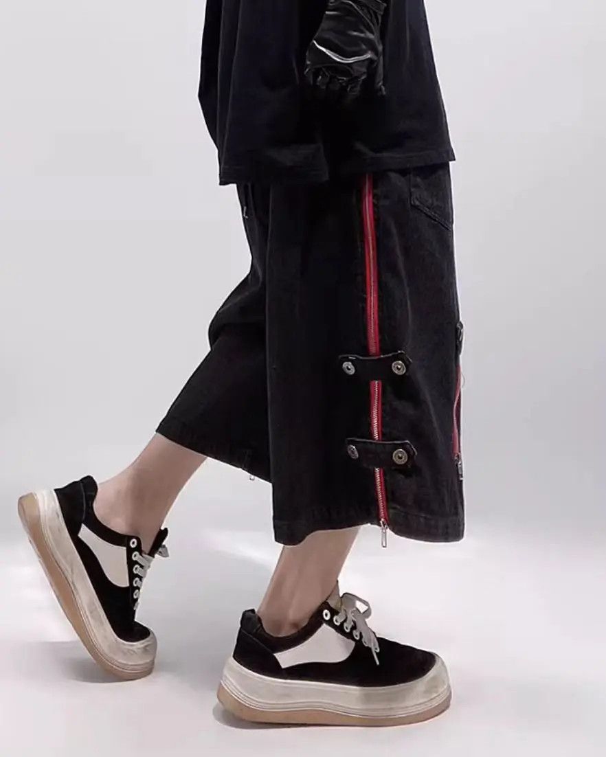 Japanese Brand × Jean Vintage Zip Loose Hip Hop Shorts Size US 30 / EU 46 - 2 Thumbnail
