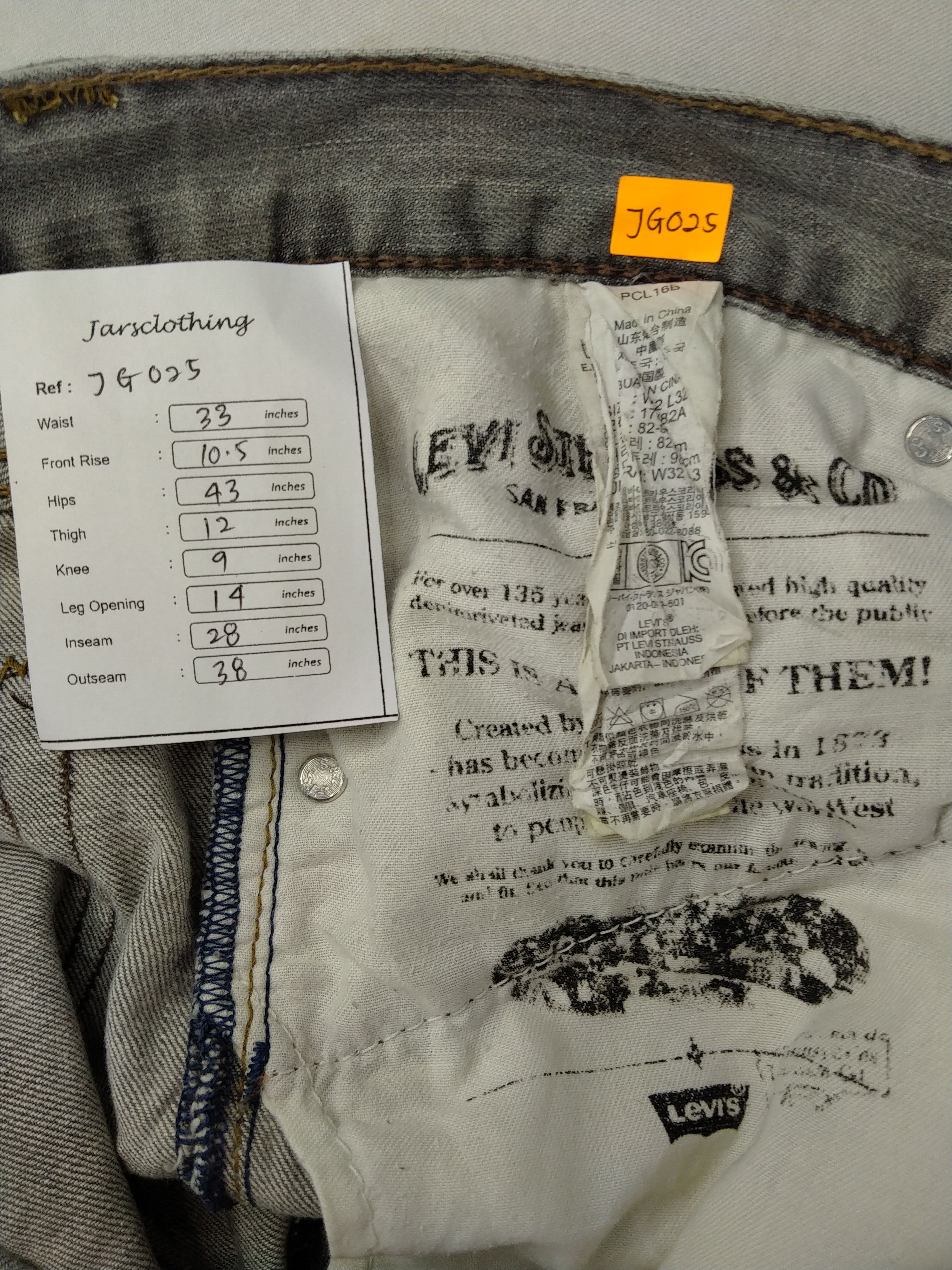 Levi's Light Grey Vintage Levi's 511 Jeans 33x28 Denim -JG025 Size US 33 - 8 Thumbnail