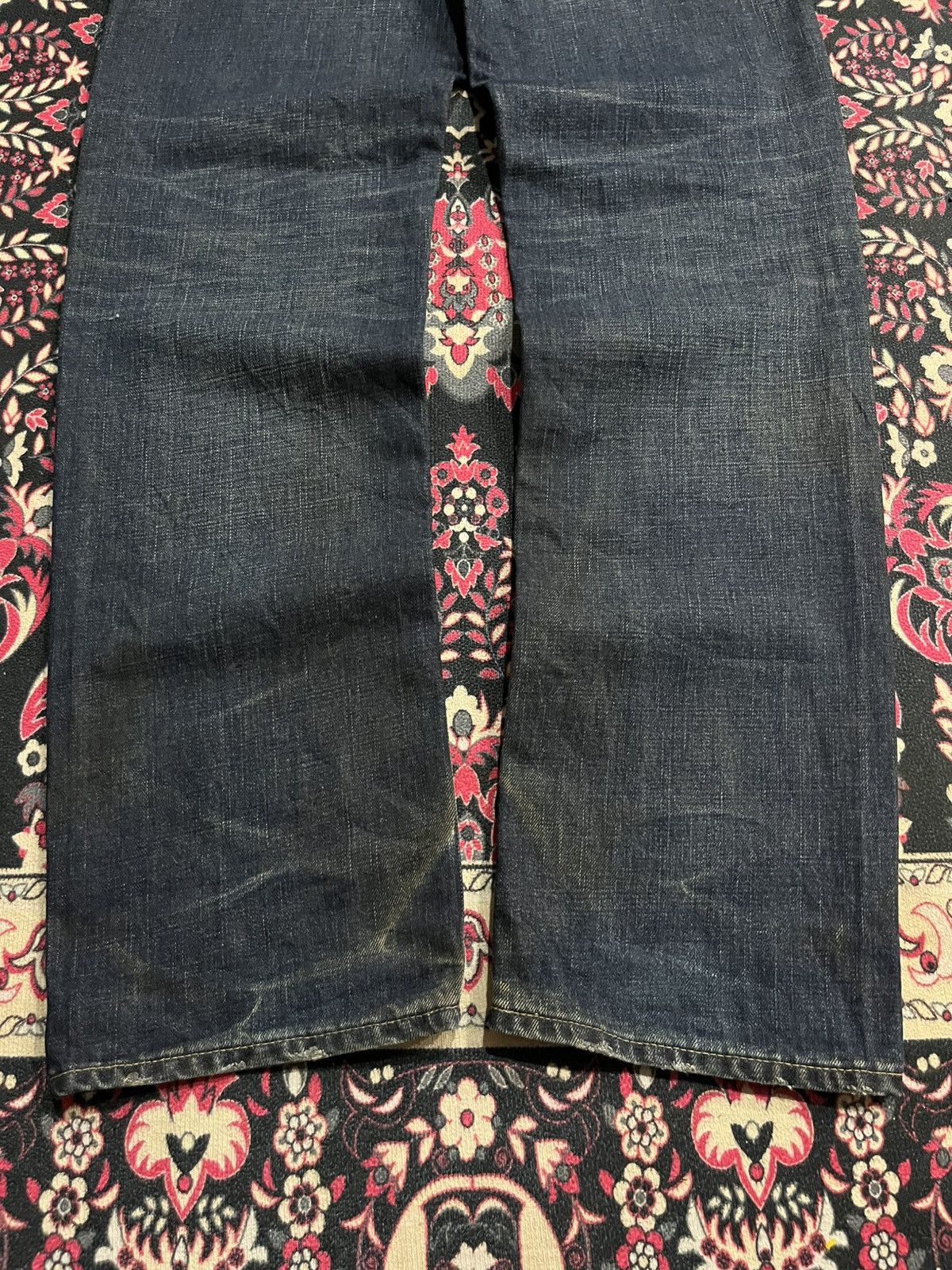 Undercover × Uniqlo Vintage Uniqlo S002 Dark Blue Washed Whisker Straight Jeans Size US 32 / EU 48 - 10 Thumbnail
