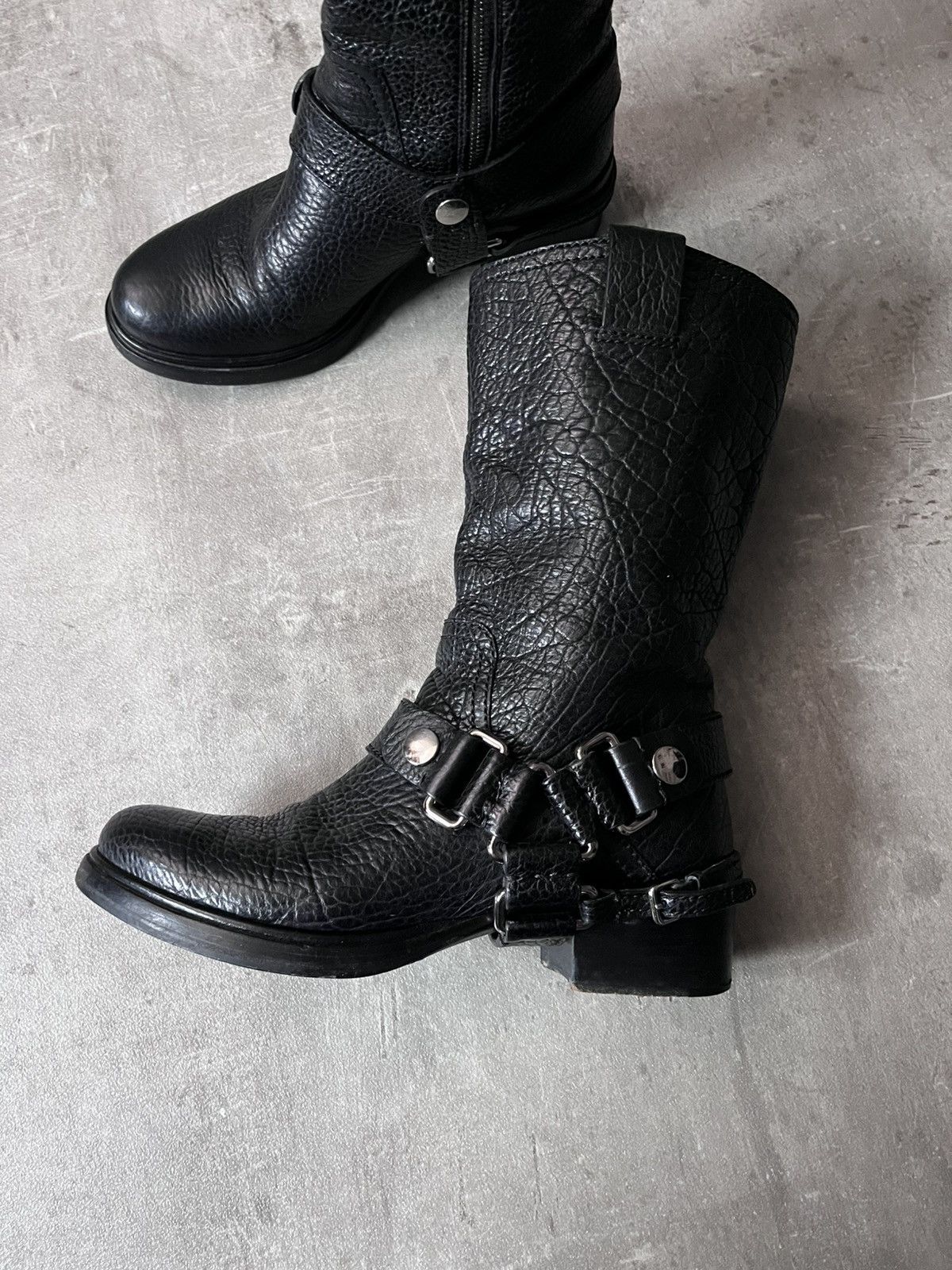 Miu Miu Miu Miu black leather engineer buckle motorcycle boots Size US 9 / IT 39 - 3 Thumbnail