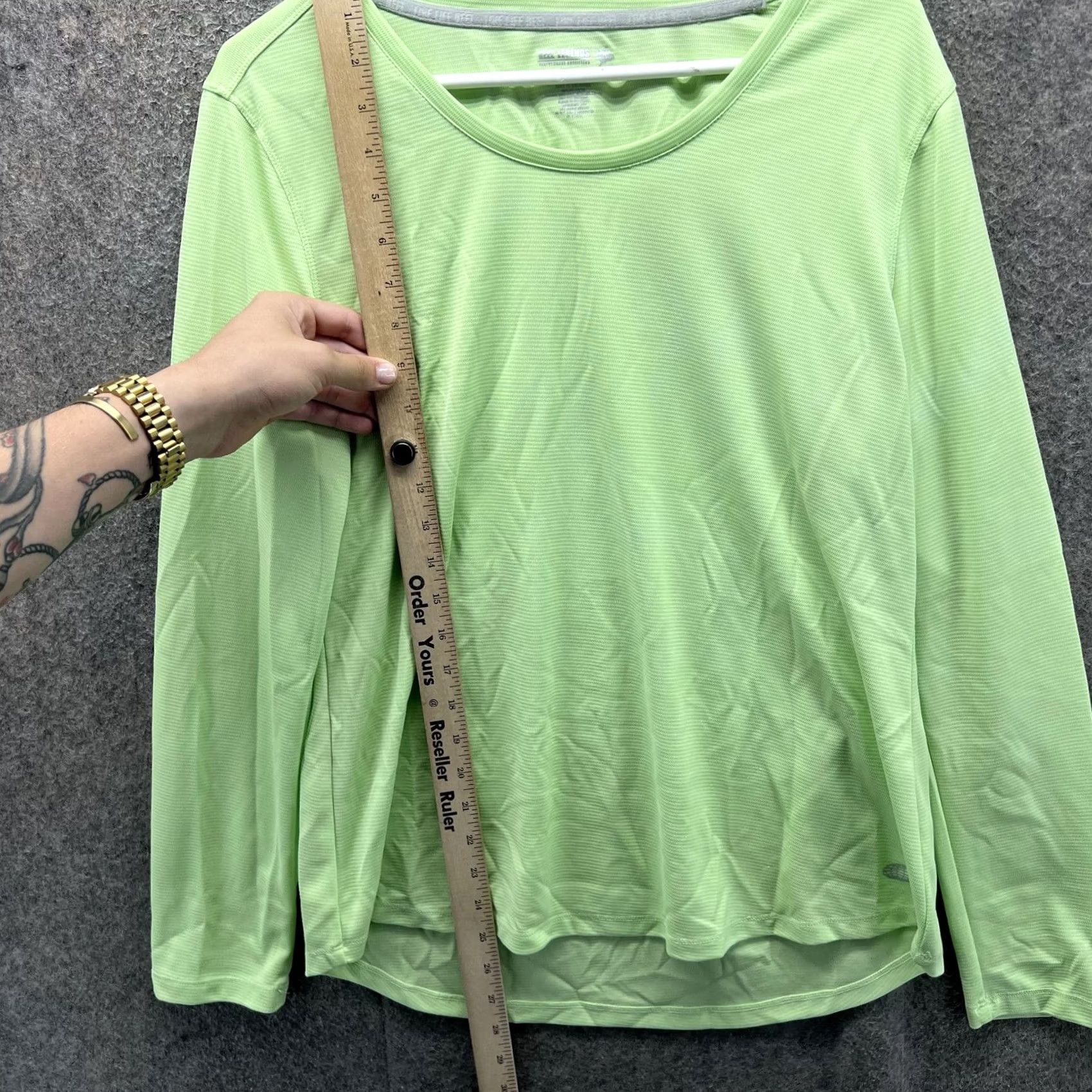 Vintage Reel Legend Freeline Shirt Men L Green Long Sleeve Hiking Activewear Outdoor Crew Neck Lightweight Size US L / EU 52-54 / 3 - 6 Thumbnail