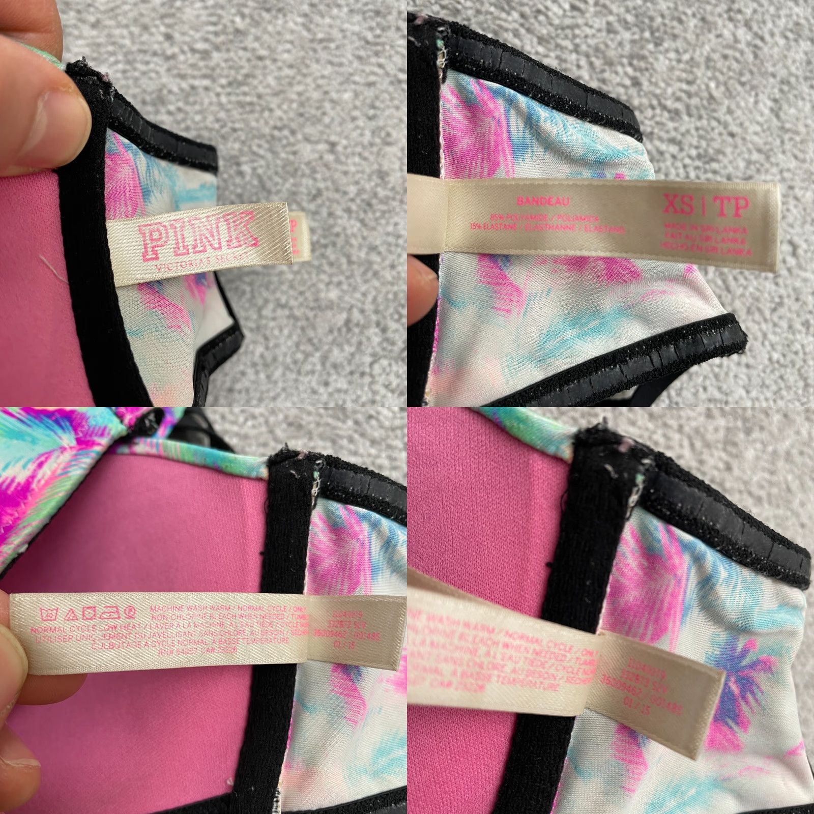 Victoria's Secret Victoria's Secret Swimwear Bikini Top Bandeau Womens XS Pink Multi Colorblock Size XS / US 0-2 / IT 36-38 - 8 Thumbnail
