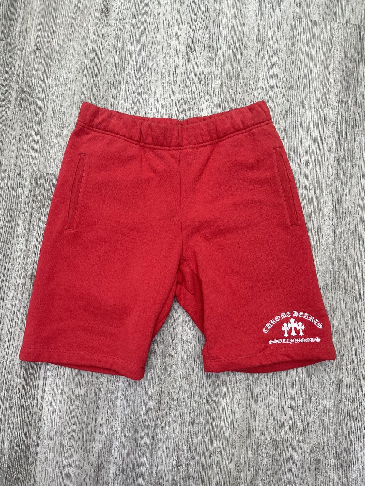 Chrome Hearts Chrome Hearts cementry Cross Shorts (red) Size US 30 / EU 46 - 1 Thumbnail