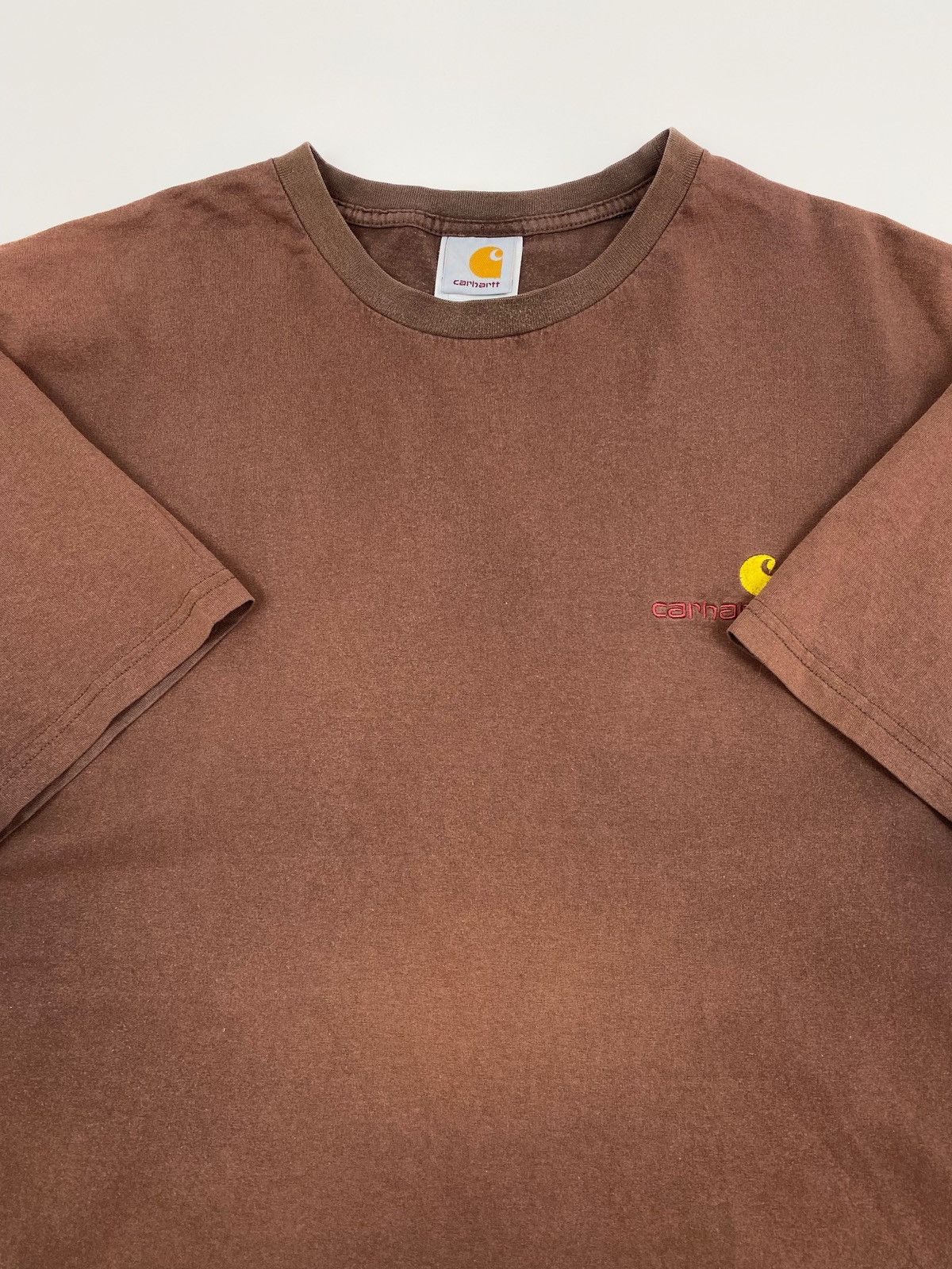 Carhartt Y2K Sun Faded Brown Carhartt Script Logo Tee Size US XL / EU 56 / 4 - 2 Thumbnail