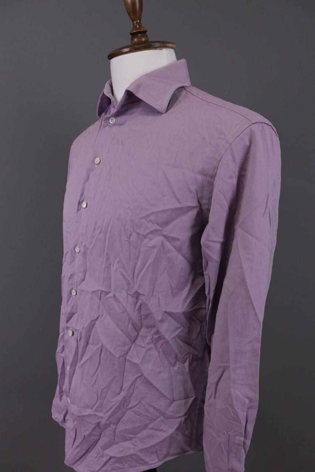 Giorgio Armani Giorgio Armani Purple Pinstripe Shirt Size 39 / 15 1/2 Size US M / EU 48-50 / 2 - 6 Thumbnail
