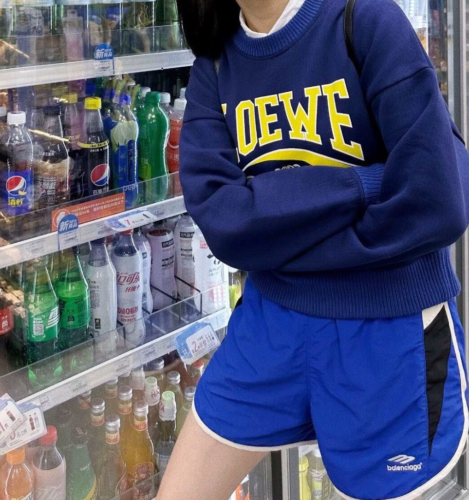 Balenciaga Balenciaga logo embroidered blue elastic waist casual shorts Size 26" / US 2 / IT 38 - 8 Thumbnail