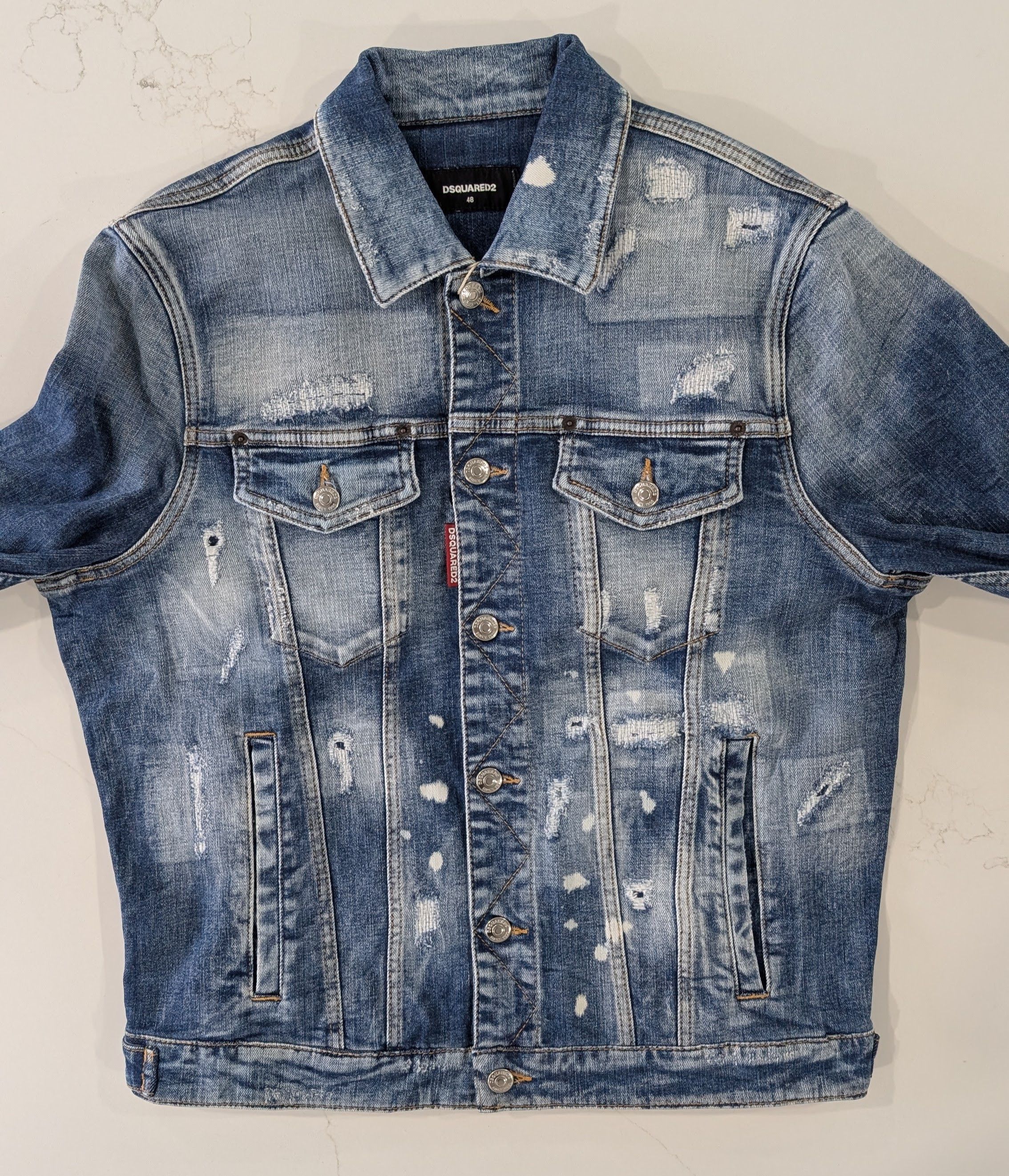 Dsquared2 DSQUARED2 Dan Jean Jacket Distressed Blue IT 48 Size US M / EU 48-50 / 2 - 3 Thumbnail