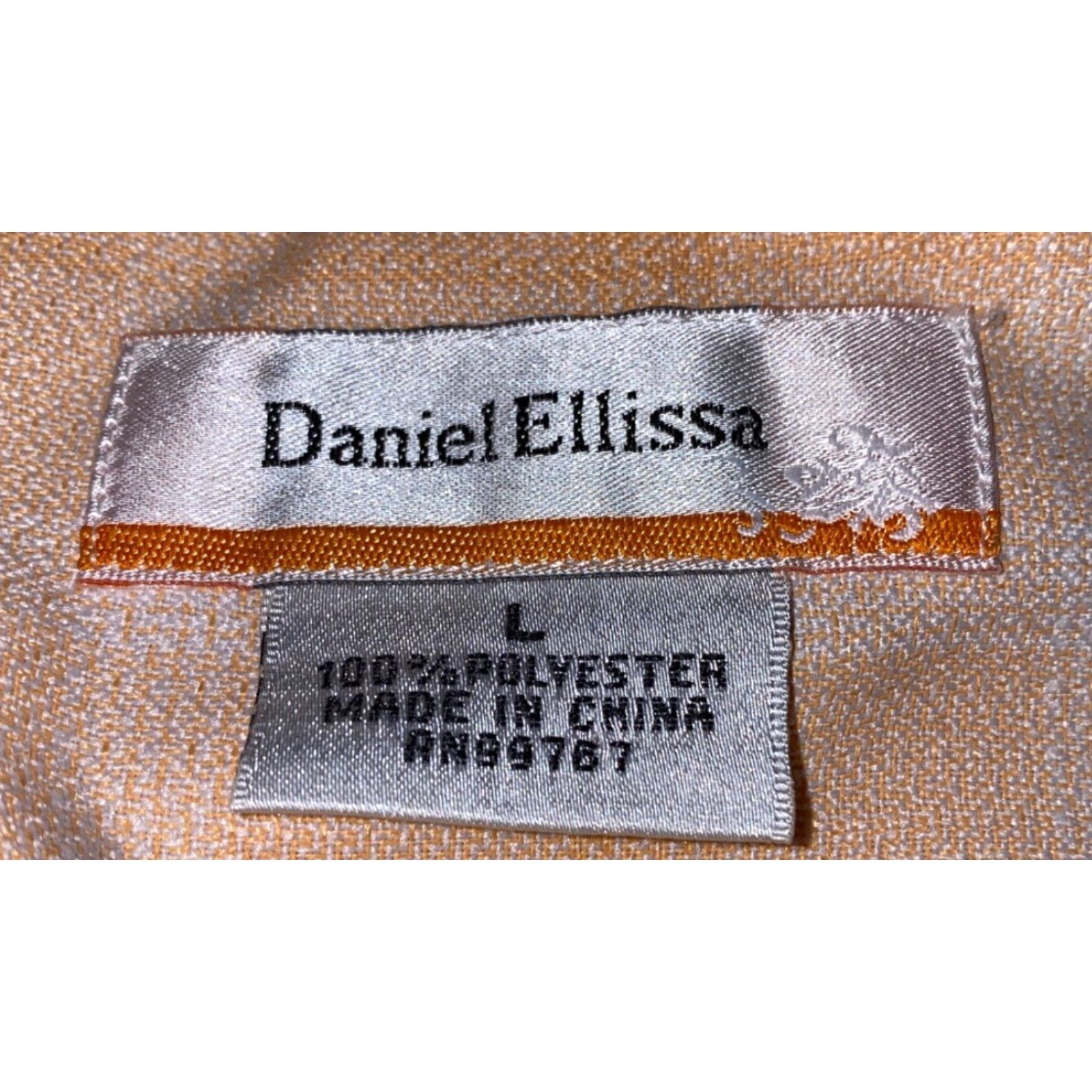 Vintage Daniel Ellissa Mens Orange Polyester Short Sleeve Button Front Shirt L Plaid Button-Up Casual Shirt Men Size US L / EU 52-54 / 3 - 6 Thumbnail