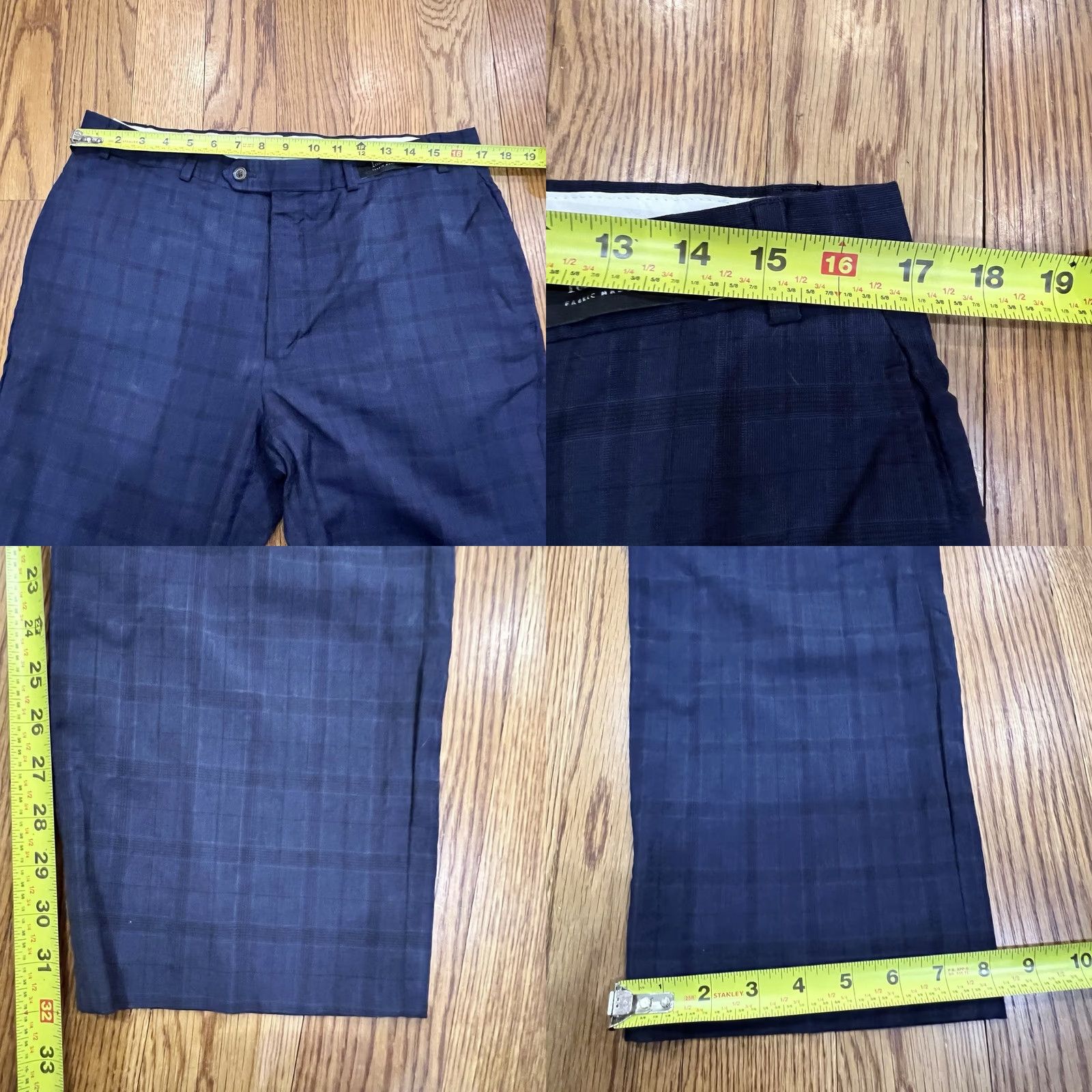 Brooks Brothers Brooks Brothers Dress Pants Blue Plaid Tollegno 1900 36x32 Wool Flat Front Straight Leg Mens Regular Classic Preppy City Size US 36 / EU 52 - 8 Thumbnail