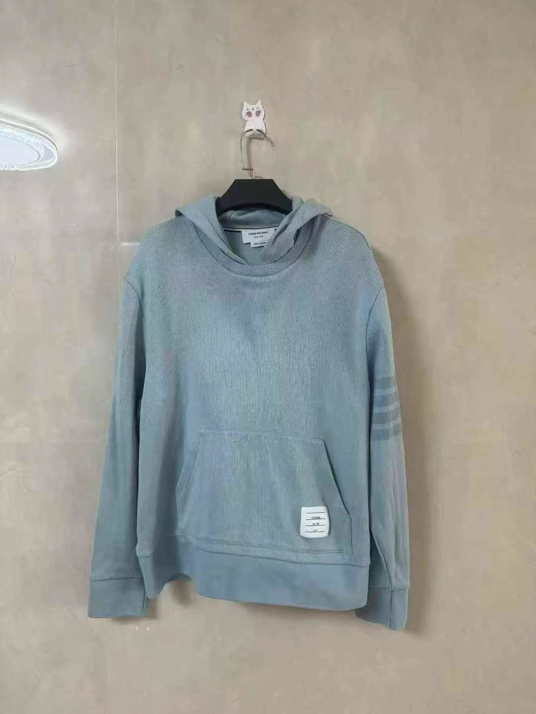 Thom Browne TB Mist Blue Knit Hoodie Size 4 99 Size US XL / EU 56 / 4 - 1 Thumbnail