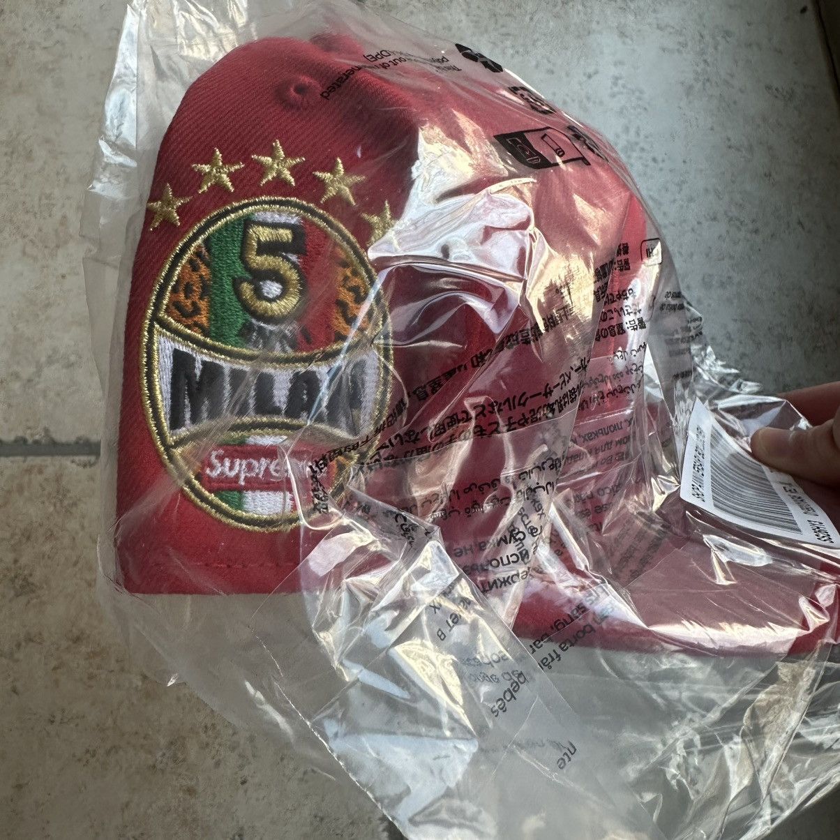 Size 7 1/2 Supreme Shop Box Logo New Era Red Milan