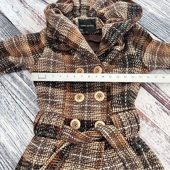Zara Zara Plaid Wool-Blend Plaid Belted Coat Size XS / US 0-2 / IT 36-38 - 8 Thumbnail
