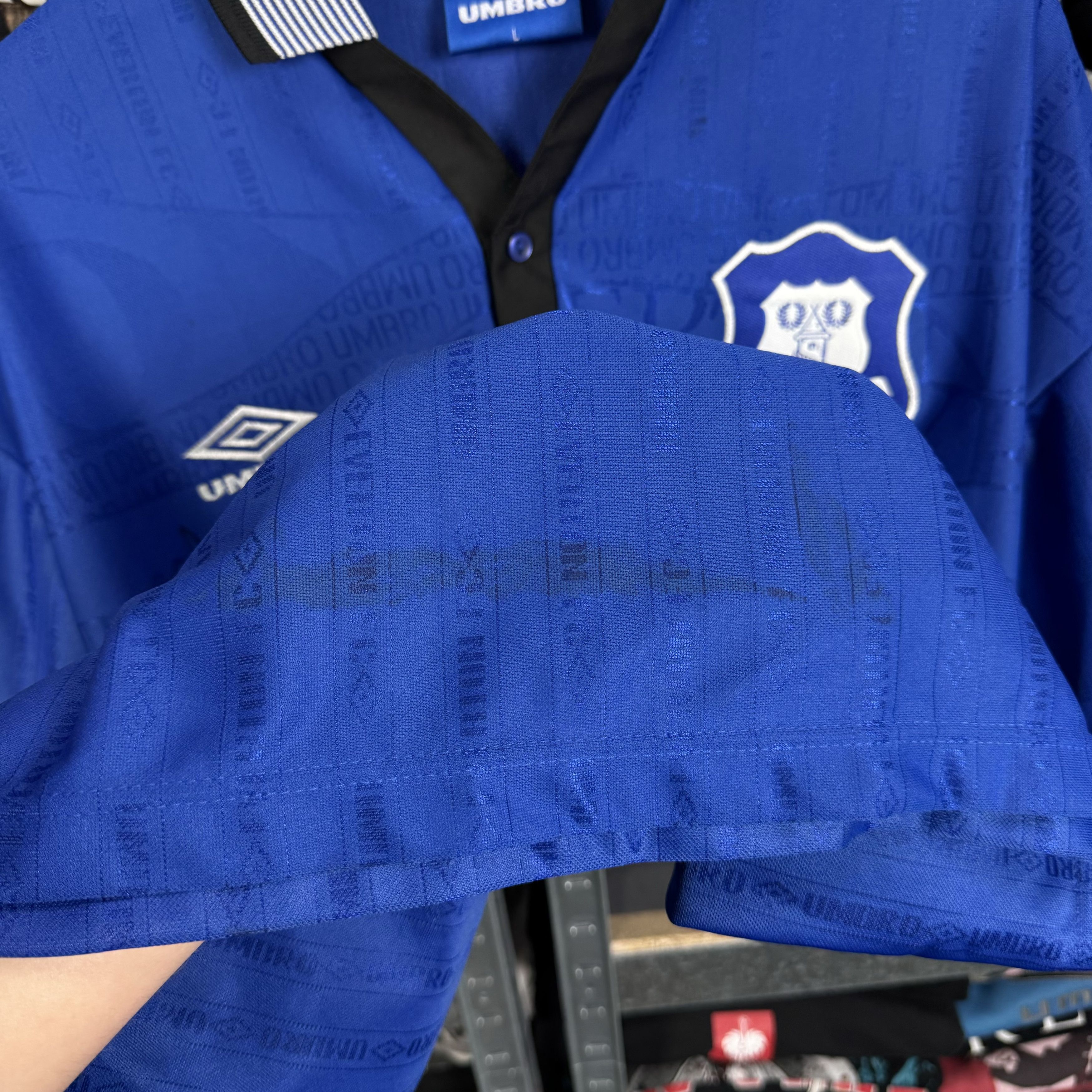 Umbro 1995-97 UMBRO EVERTON #17 KANCHELSKIS HOME SOCCER SHIRT Size US L / EU 52-54 / 3 - 12 Thumbnail