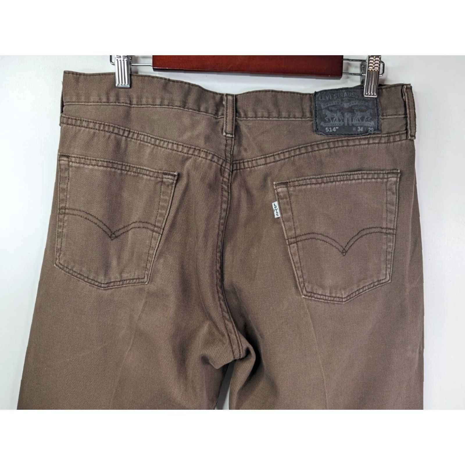 Levi's Levi's 514 Jeans Men 34x29 Brown 5-Pocket Denim Cotton Straight Regular Rise Mid Distressed Pocket Type: 5-Pocket Design Size US 34 / EU 50 - 7 Thumbnail