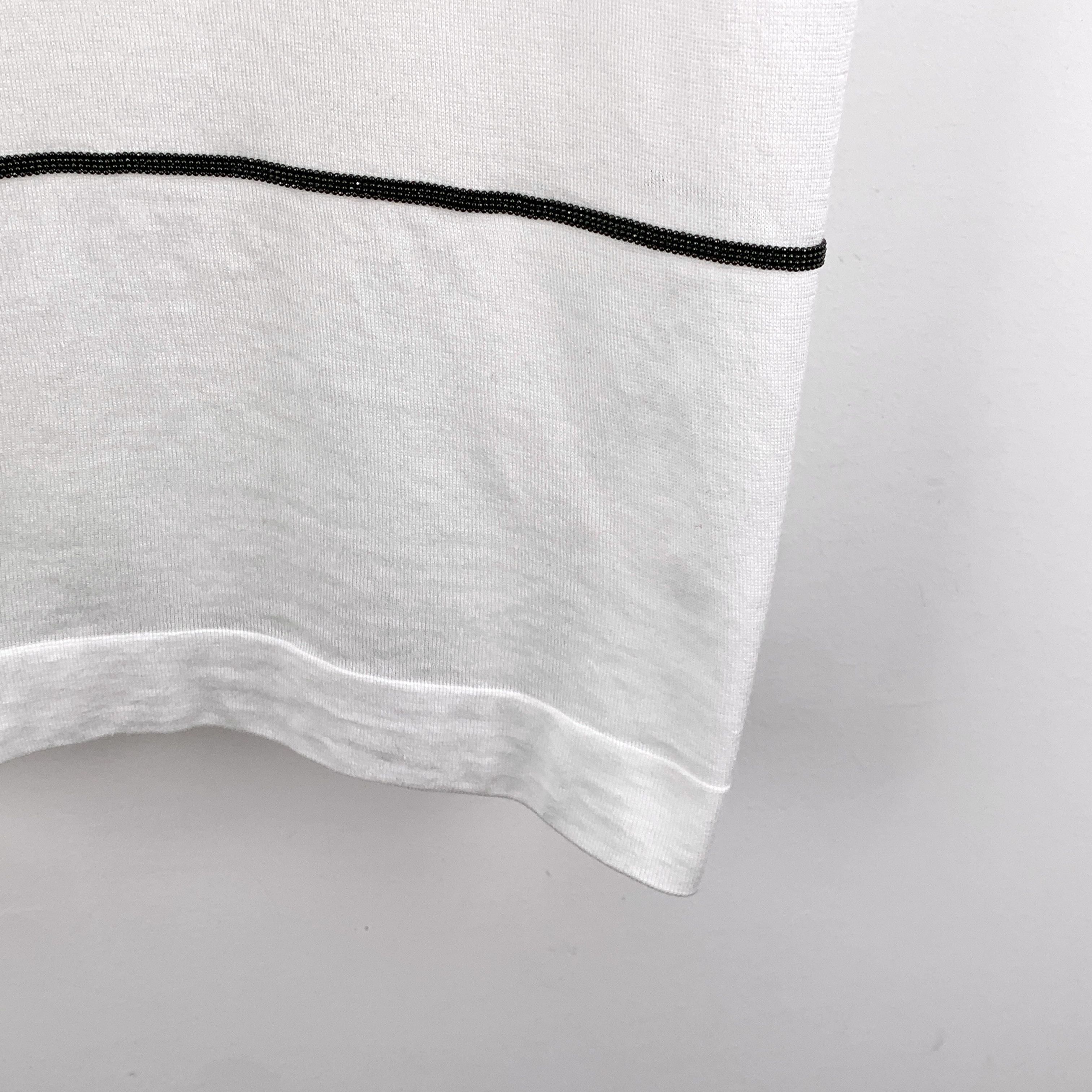Brunello Cucinelli Brunello Cucinelli Tee – White Stripe Cotton (Size M) Size US M / EU 48-50 / 2 - 7 Thumbnail