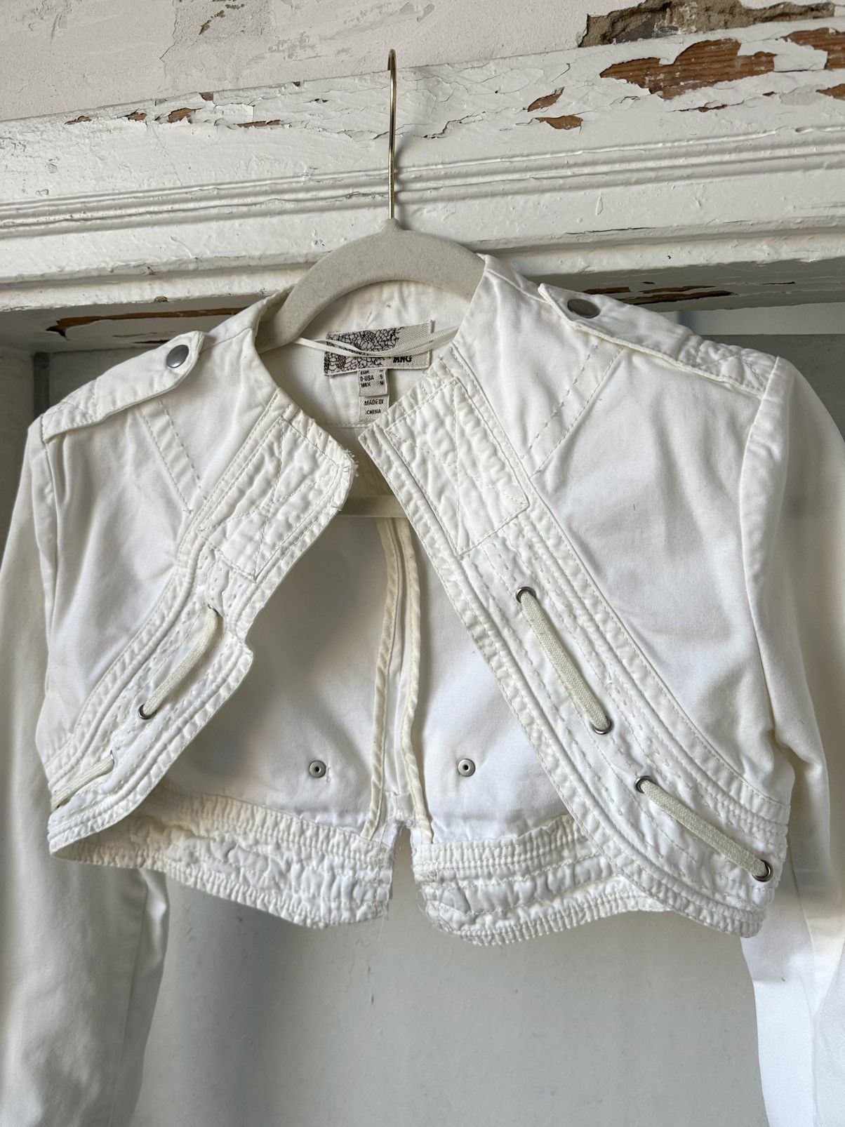 20471120 × Beauty Beast × Vintage Vintage White Cropped Jacket Size S / US 4 / IT 40 - 2 Thumbnail