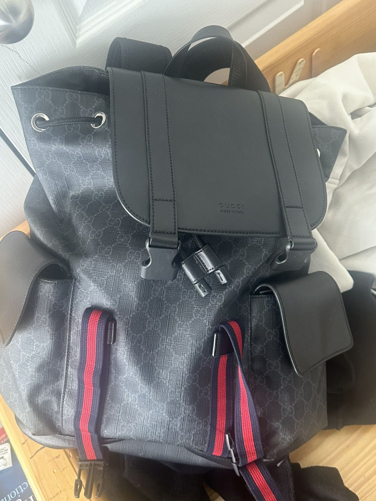 Gucci Gucci Black Supreme GG Monogram Backpack Size ONE SIZE - 2 Thumbnail