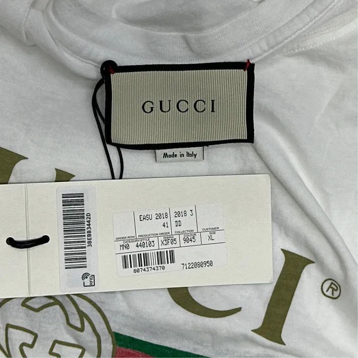 Gucci Gucci Gucci Large Logo Vintage Style T-Shirt -2506 Size US XL / EU 56 / 4 - 2 Thumbnail