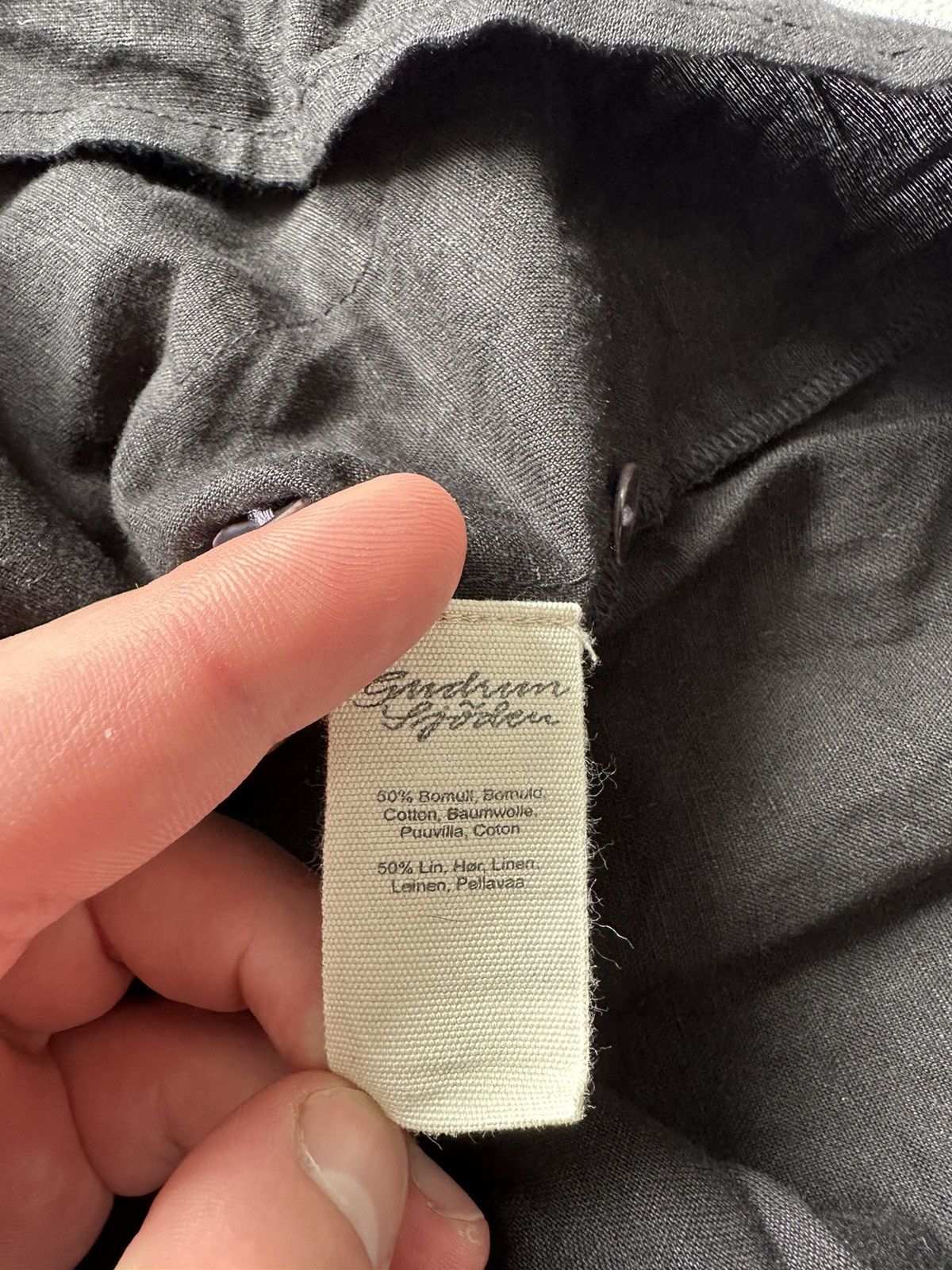 Gudrun Sjoden Cotton Linen Women's Dress Button Long Sleeve