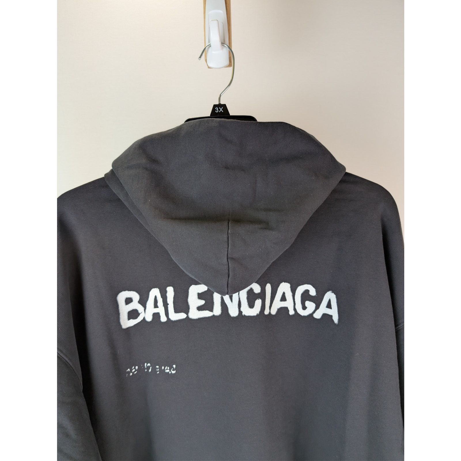 Balenciaga o1rshd1 Hand-Drawn Logo Cotton Hoodie in black Size US L / EU 52-54 / 3 - 15 Thumbnail