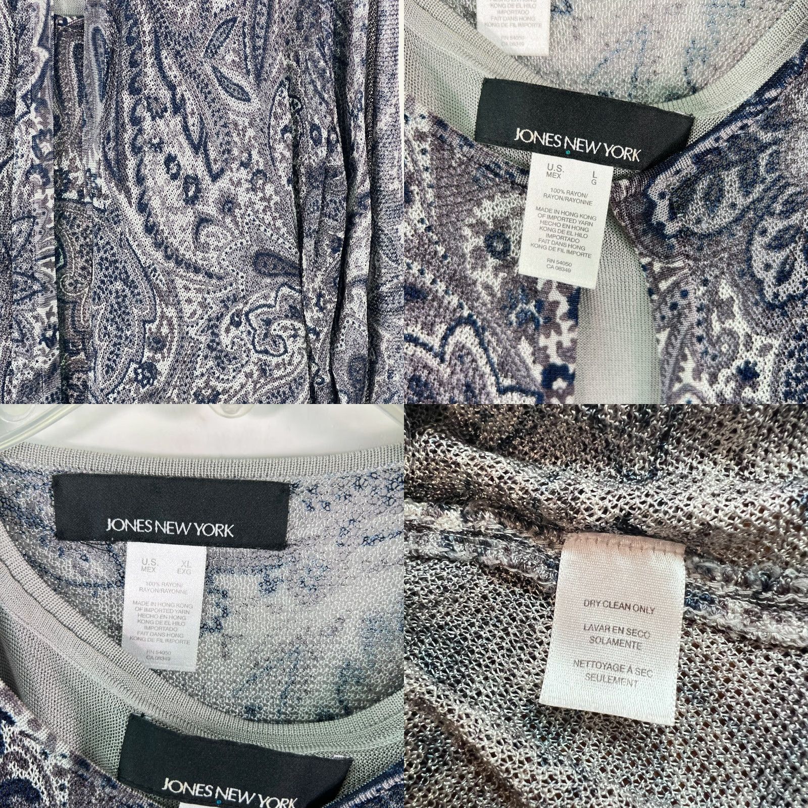 Jones New York Jones New York Woman Blouse Tunic XL Multicolor Paisley Long Sleeve Round Neck Collarless Shirt Women's 90s? Size XL / US 12-14 / IT 48-50 - 8 Thumbnail