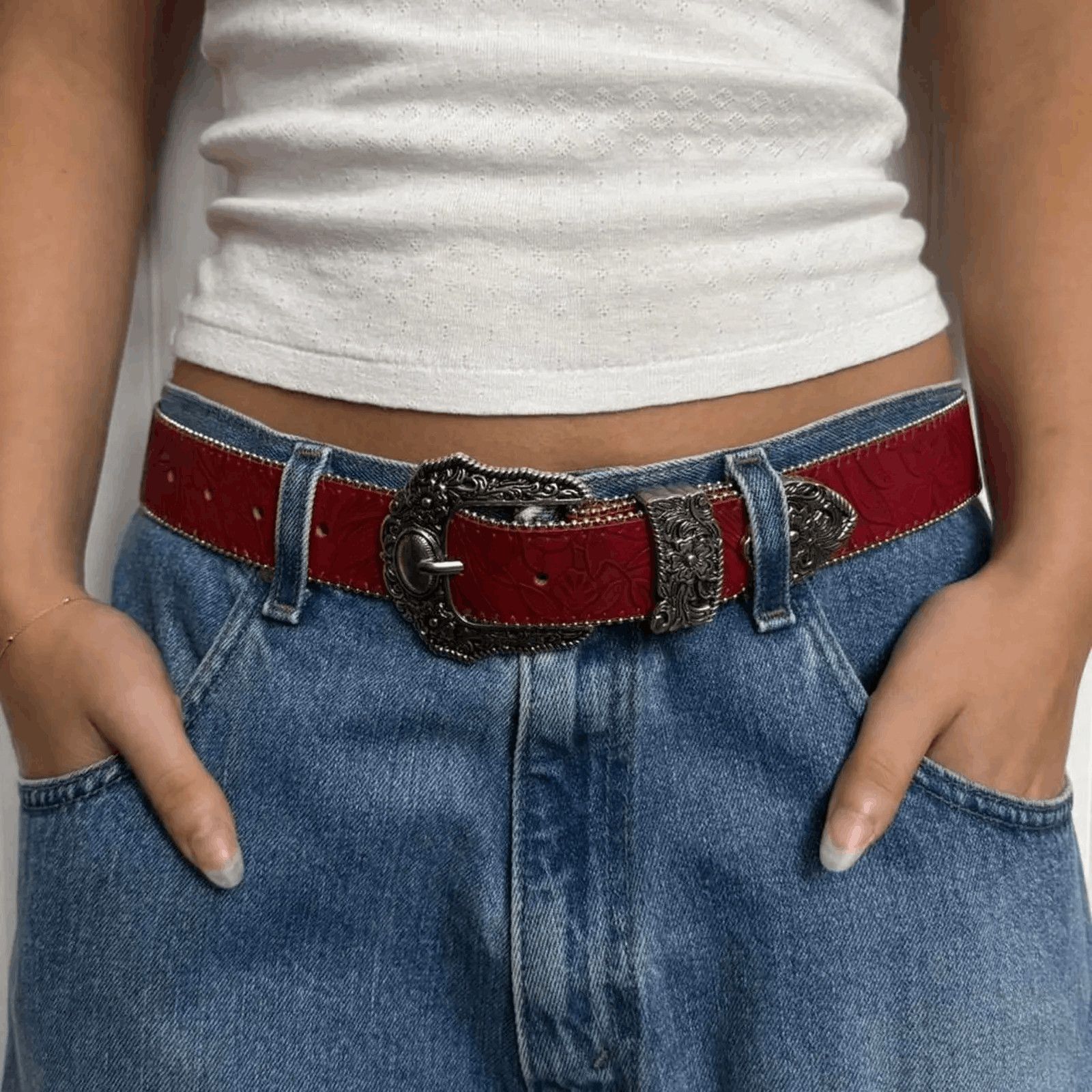 Other Red floral engraved western Size ONE SIZE - 6 Thumbnail