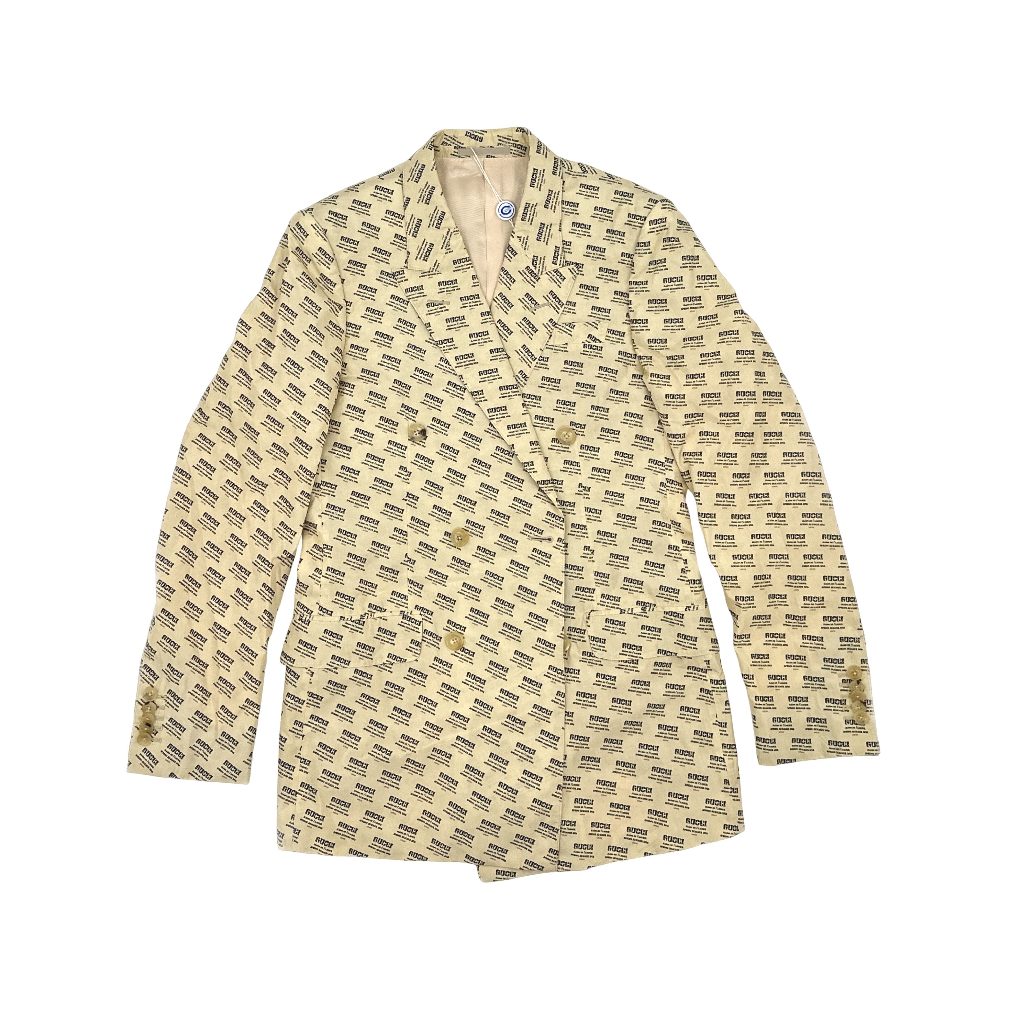 Gucci Gucci Logo Print Silk Blazer 36R Size 36R - 1 Thumbnail