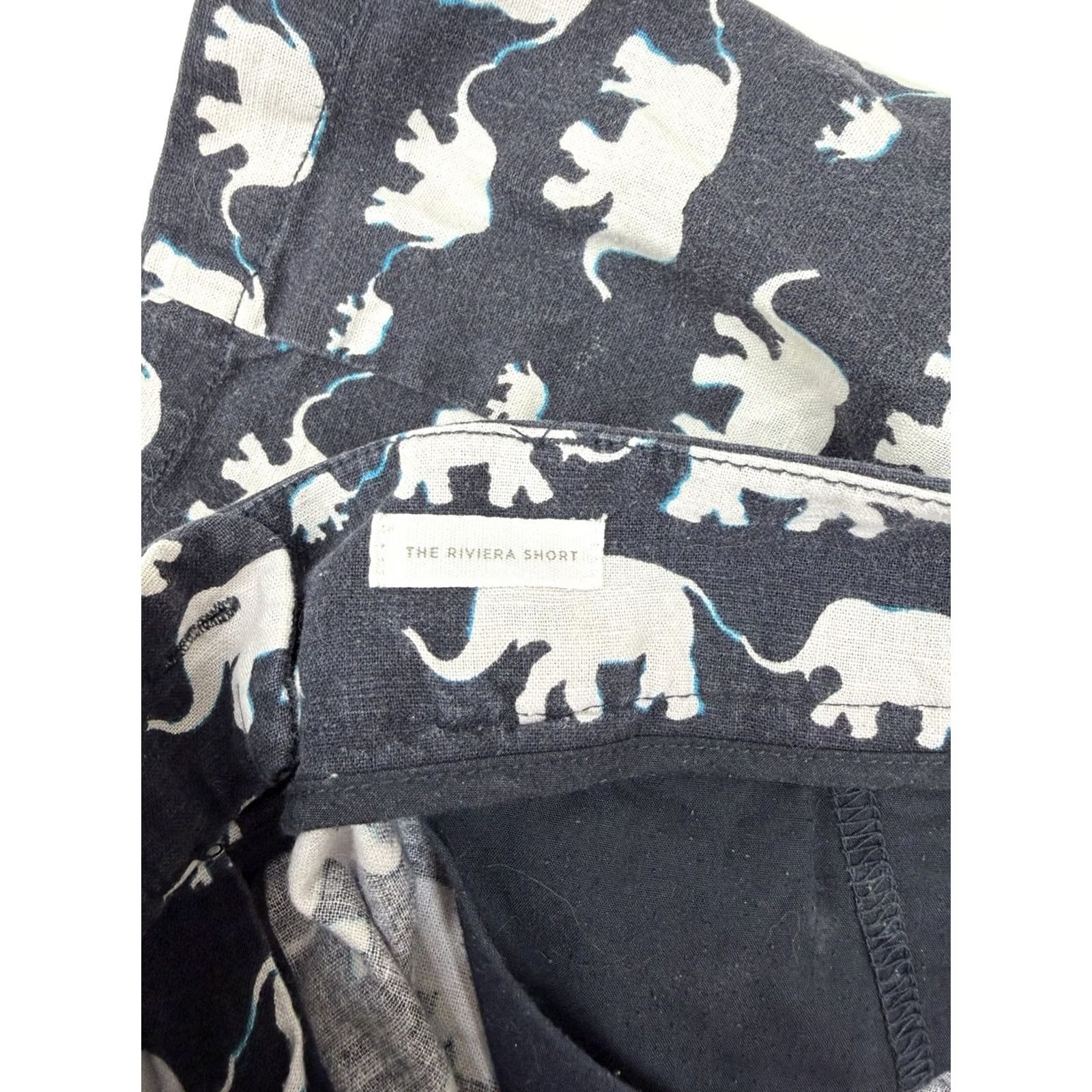 Ann Taylor Ann Taylor Loft Womens Shorts Size 12 Navy Blue Elephant Chino Linen Size 34" / US 12 / IT 48 - 6 Thumbnail