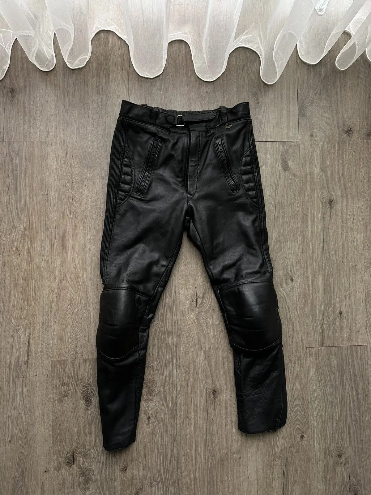 Genuine Leather × Vintage Vintage Genuine Leather Louis Moto Black pants Size US 32 / EU 48 - 1 Thumbnail