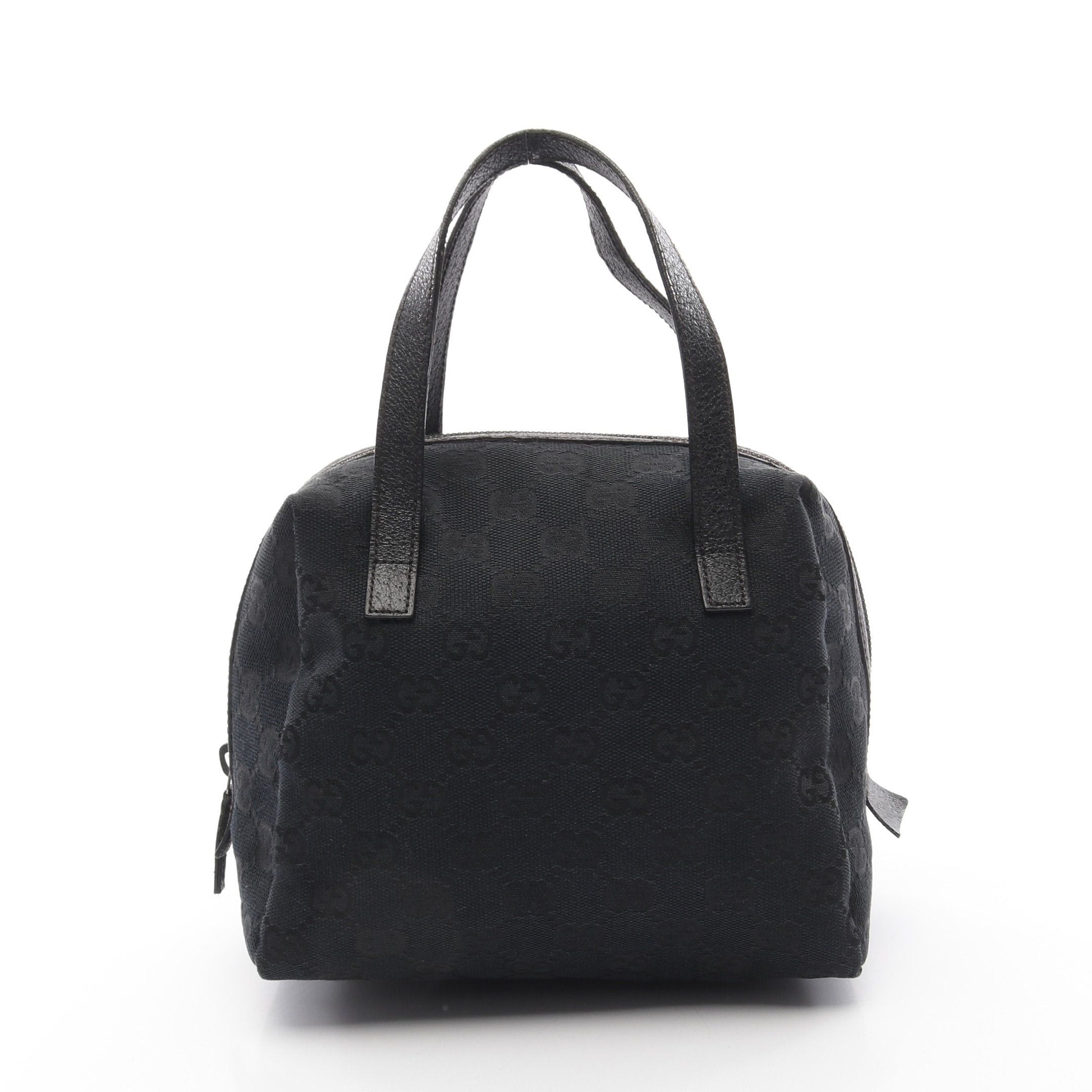 Gucci Gucci Gg Canvas Handbag Leather Black Size ONE SIZE - 1 Thumbnail
