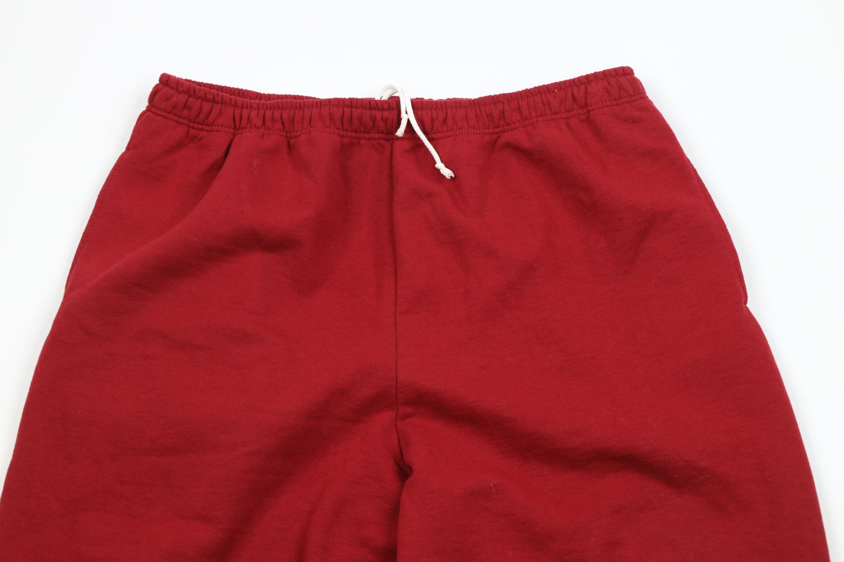 Vintage Vintage 90s Streetwear Blank Cuffed Sweatpants Joggers Red Size US 36 / EU 52 - 2 Thumbnail
