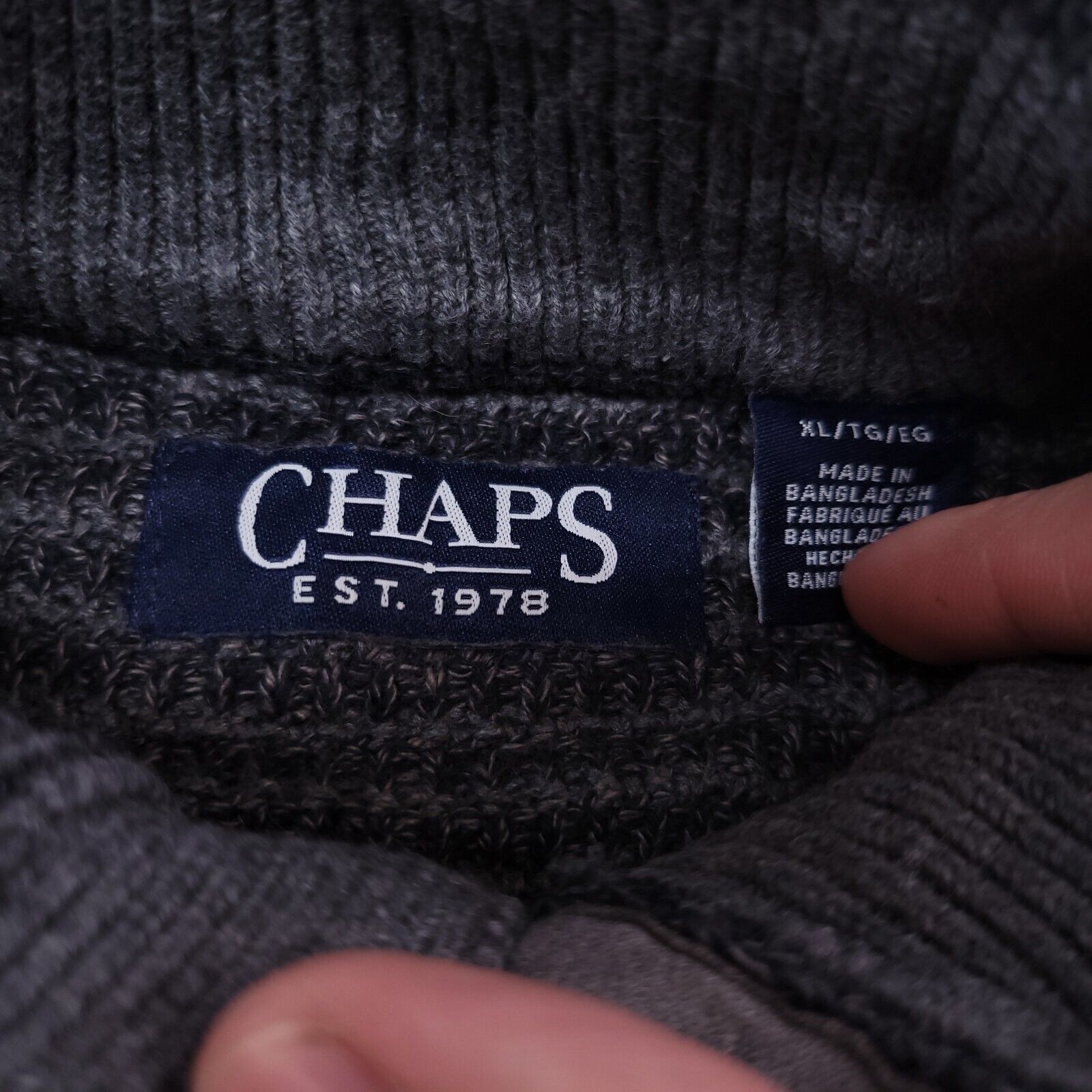 Chaps Chaps Long Sleeve Sweater Men Size Extra Large XL Gray Black Size US XL / EU 56 / 4 - 3 Thumbnail