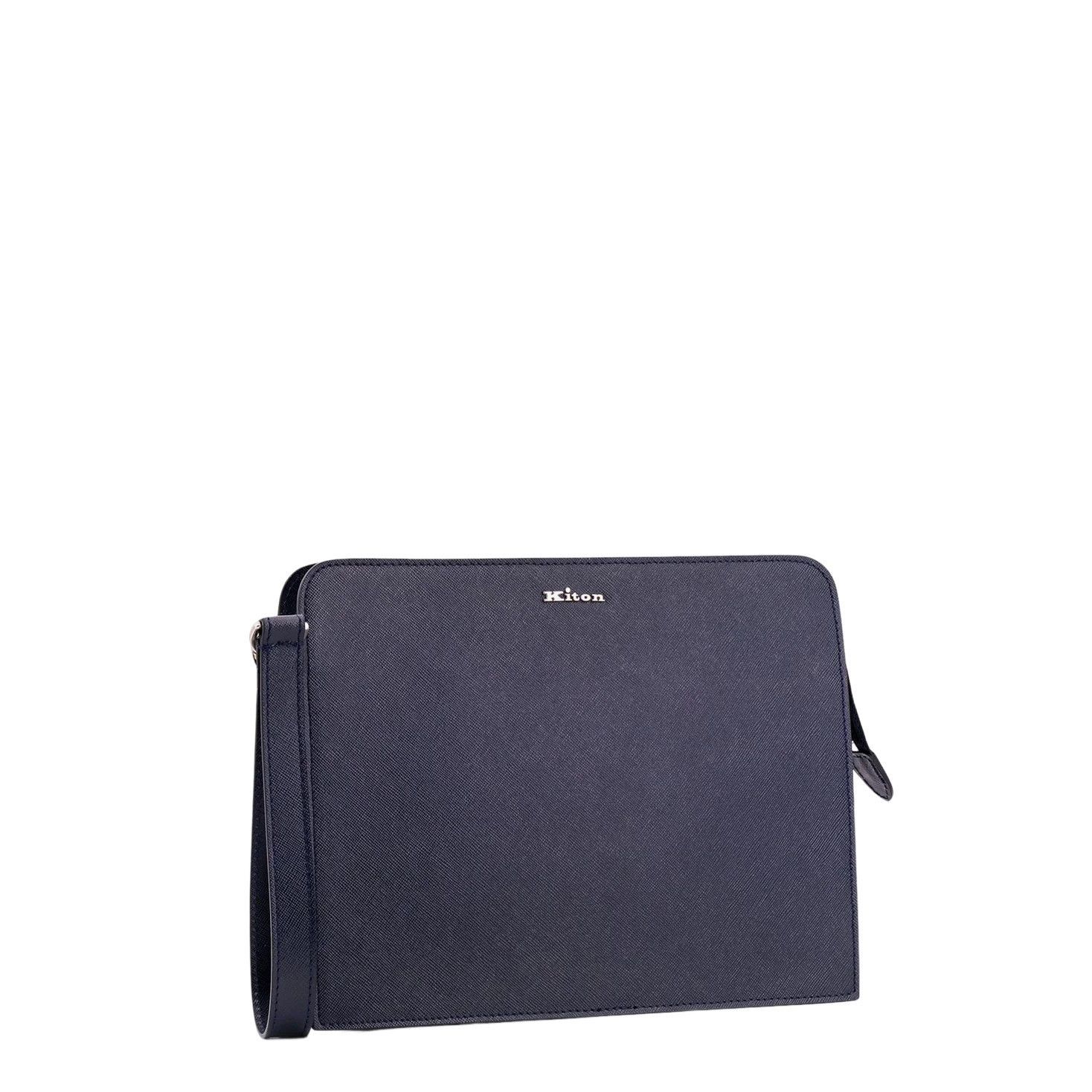 Kiton KITON Blue Leather Clutch New & Authentic Size ONE SIZE - 3 Thumbnail