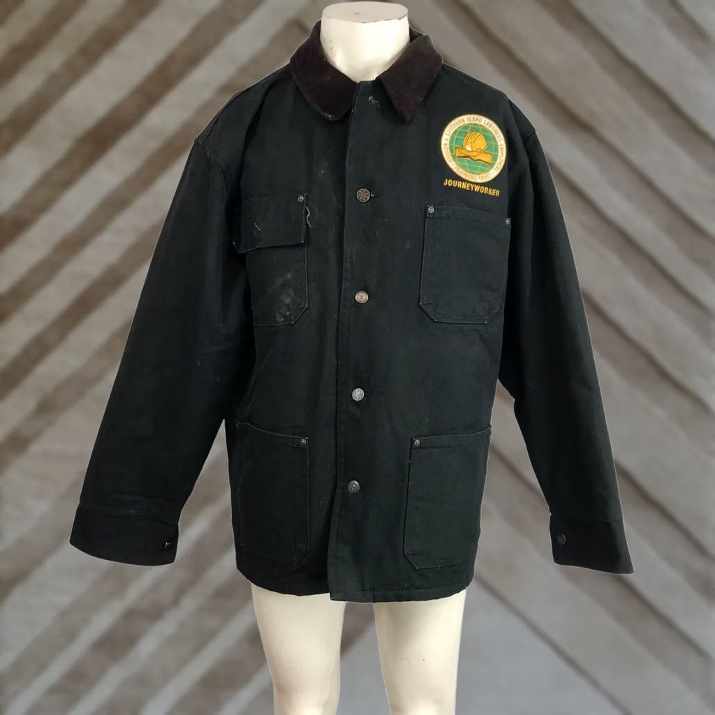 Vintage VINTAGE UNION LINE Canvas Blanket Lined Journeyworker Black Jacket Large Corduroy Collar Unisex L Size US L / EU 52-54 / 3 - 1 Thumbnail