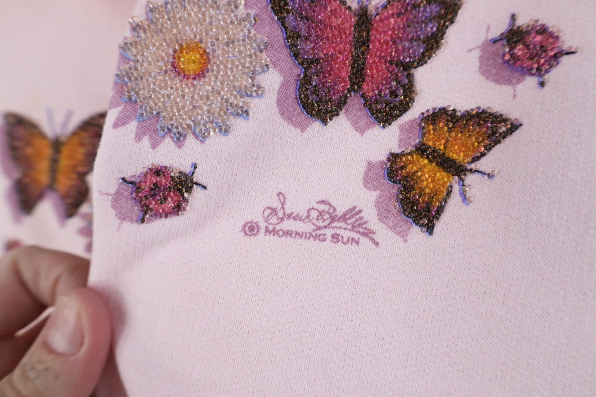 Vintage Vintage 90s Streetwear Butterfly Flower Collared Sweatshirt Size XL / US 12-14 / IT 48-50 - 5 Thumbnail