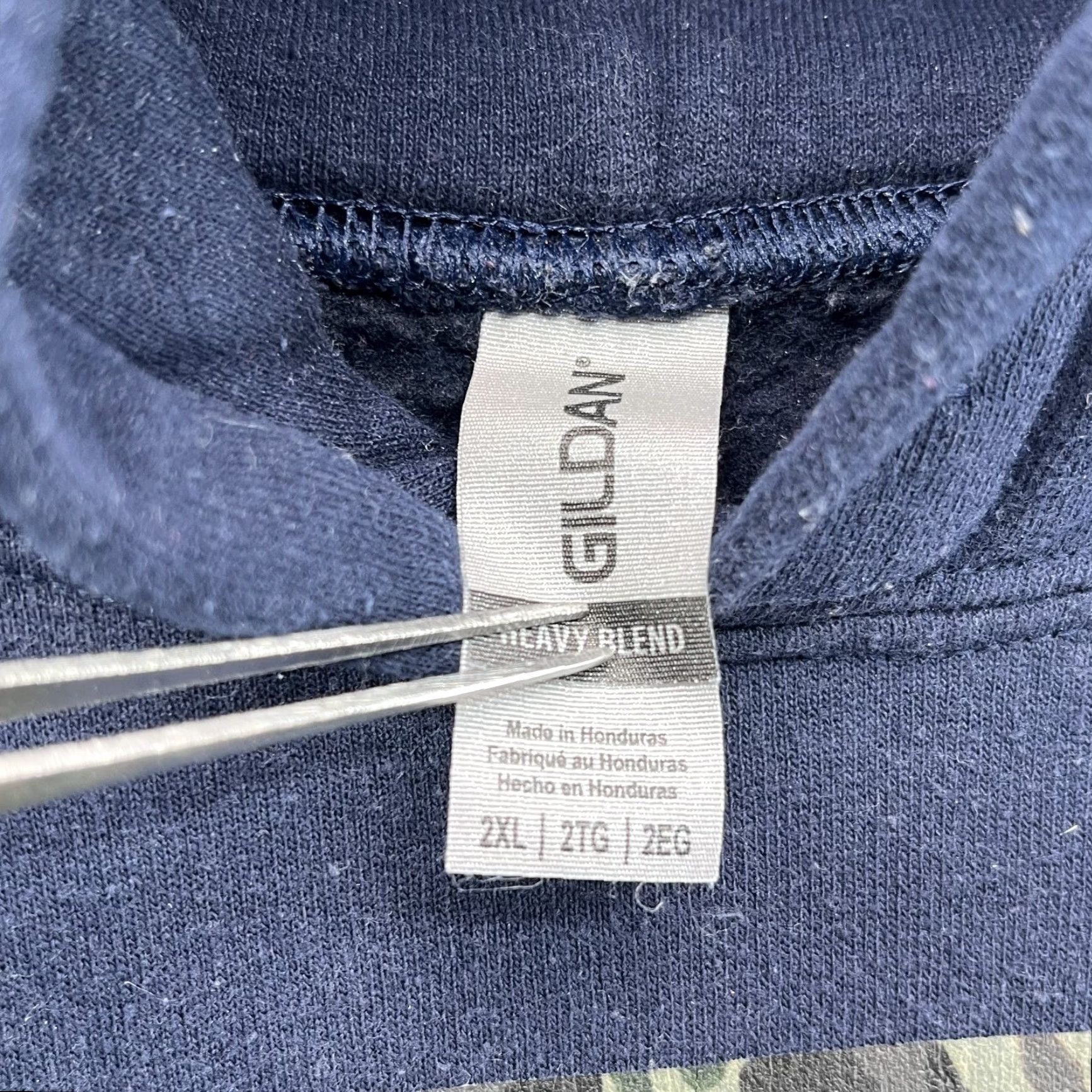 Gildan Plead The Fifth Hoodie Mens 2XL Blue Workwear Western Streetwear Hunting Camp Shirt? Size US XXL / EU 58 / 5 - 4 Thumbnail